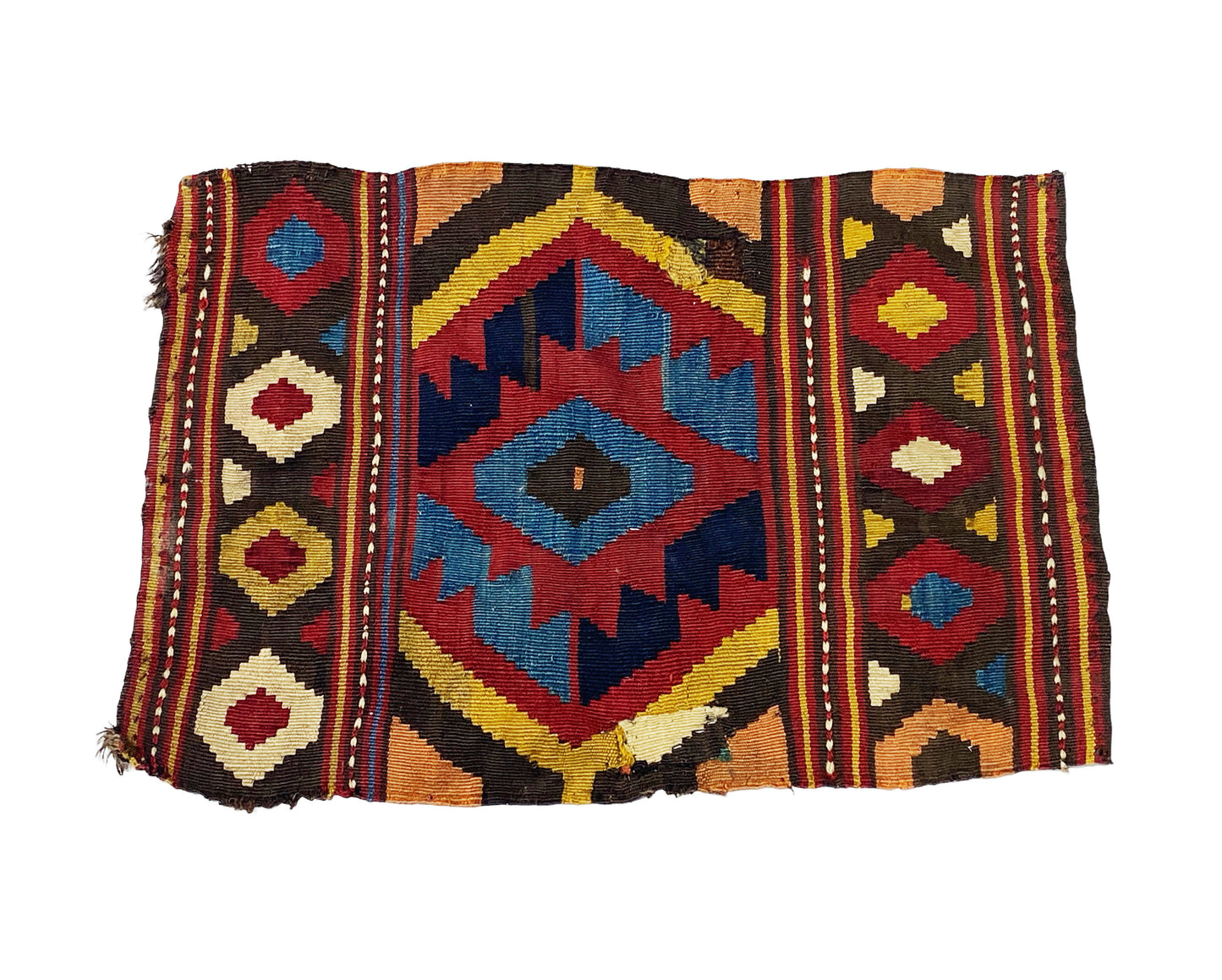 #7178 Antique and Rare Small Tribal Caucasian Kuba Kilim 2' by 1'41"