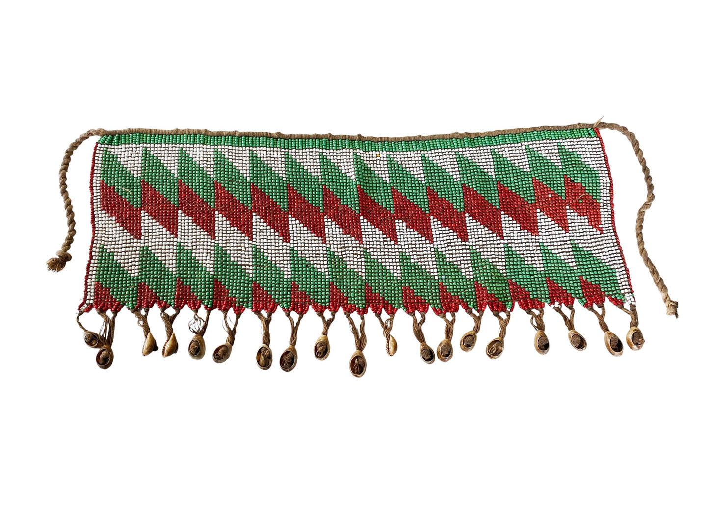 #1423 Vintage Ceremonial Skirt Kirdi Beaded Cache Sex Pikuran Cameroon 18.5" w