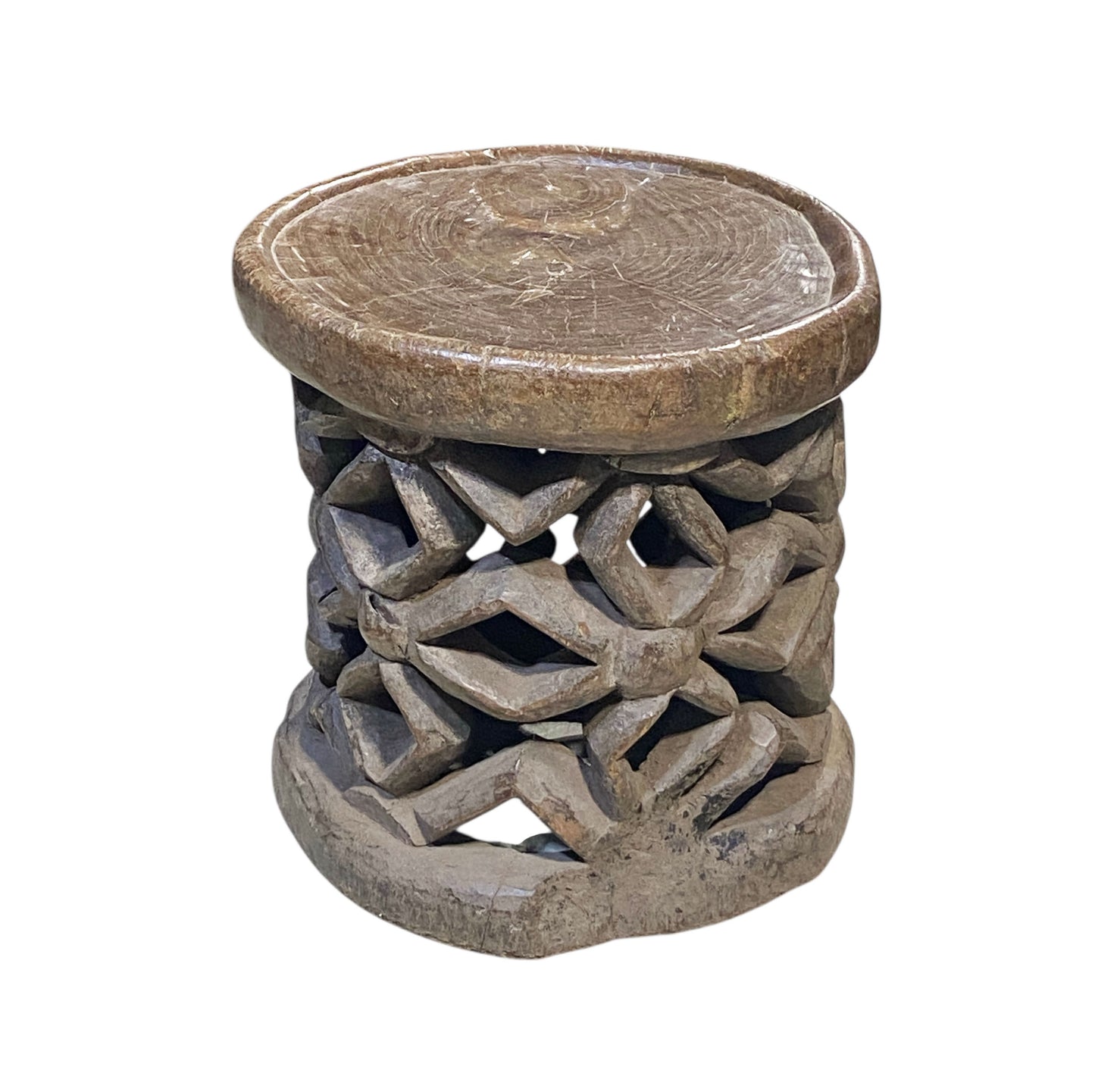 #6071 Vintage African Bamileke Stool/Table 12.5" H