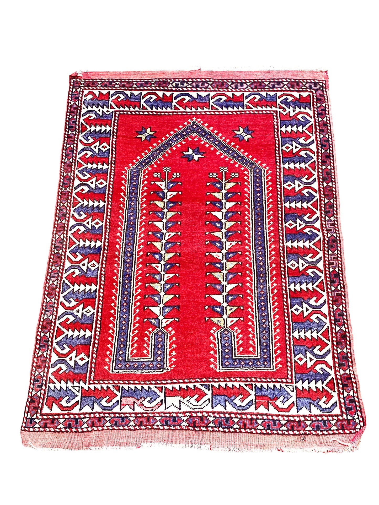 #3709 Caucasian Kazak Prayer Rug 4'4" by 3'2"