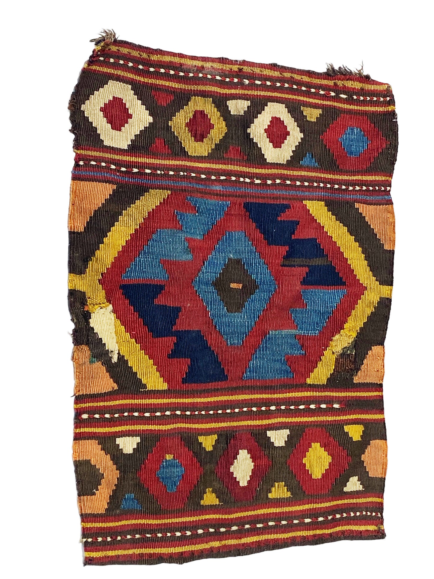#7178 Antique and Rare Small Tribal Caucasian Kuba Kilim 2' by 1'41"