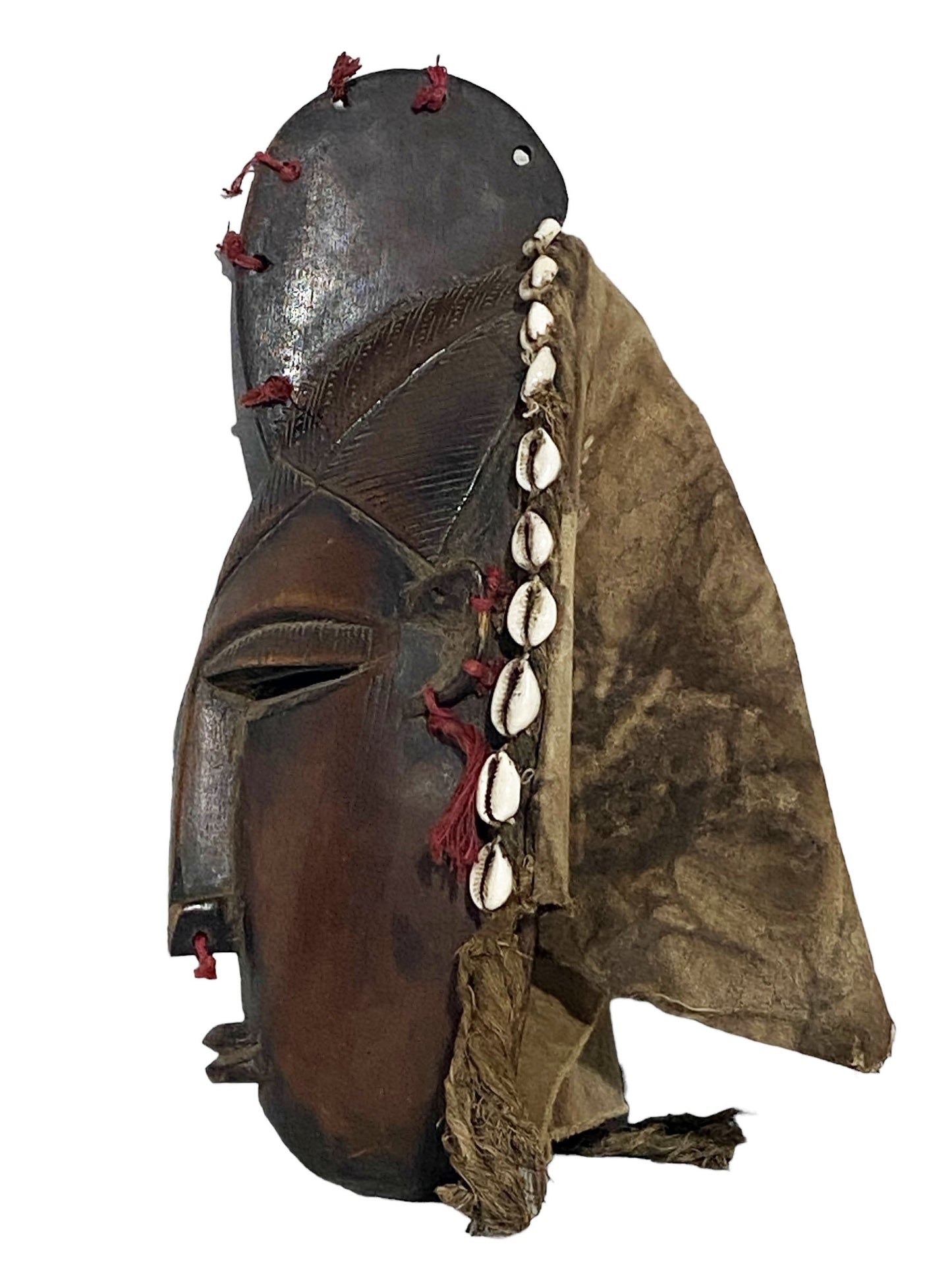#3890 Superb African Baule Portrait Mask Cote D'ivoire 12.5" H