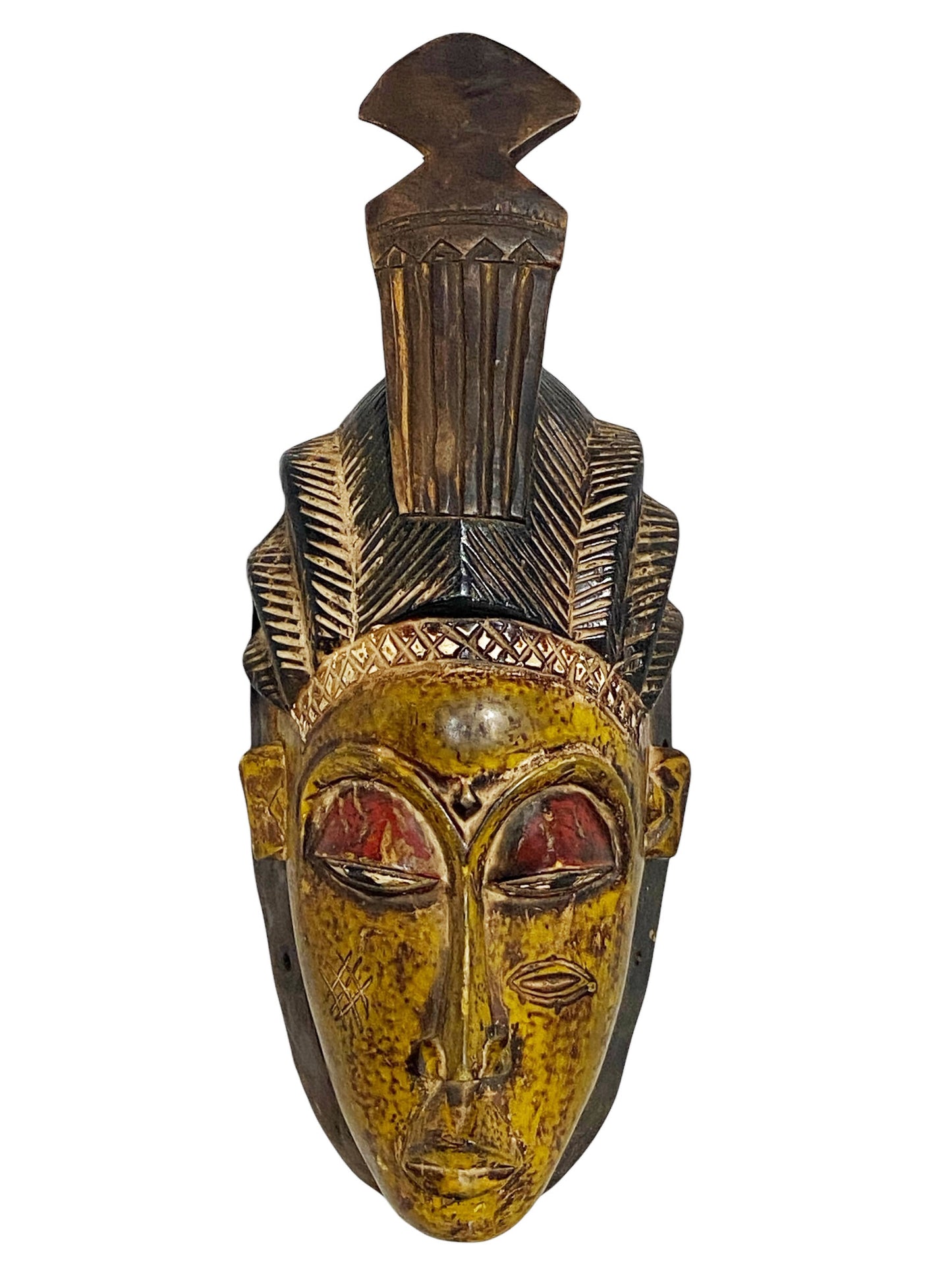 #1704 Superb African Guru Portrait Mask Cote d'Ivoire  16.5" by 6.5"
