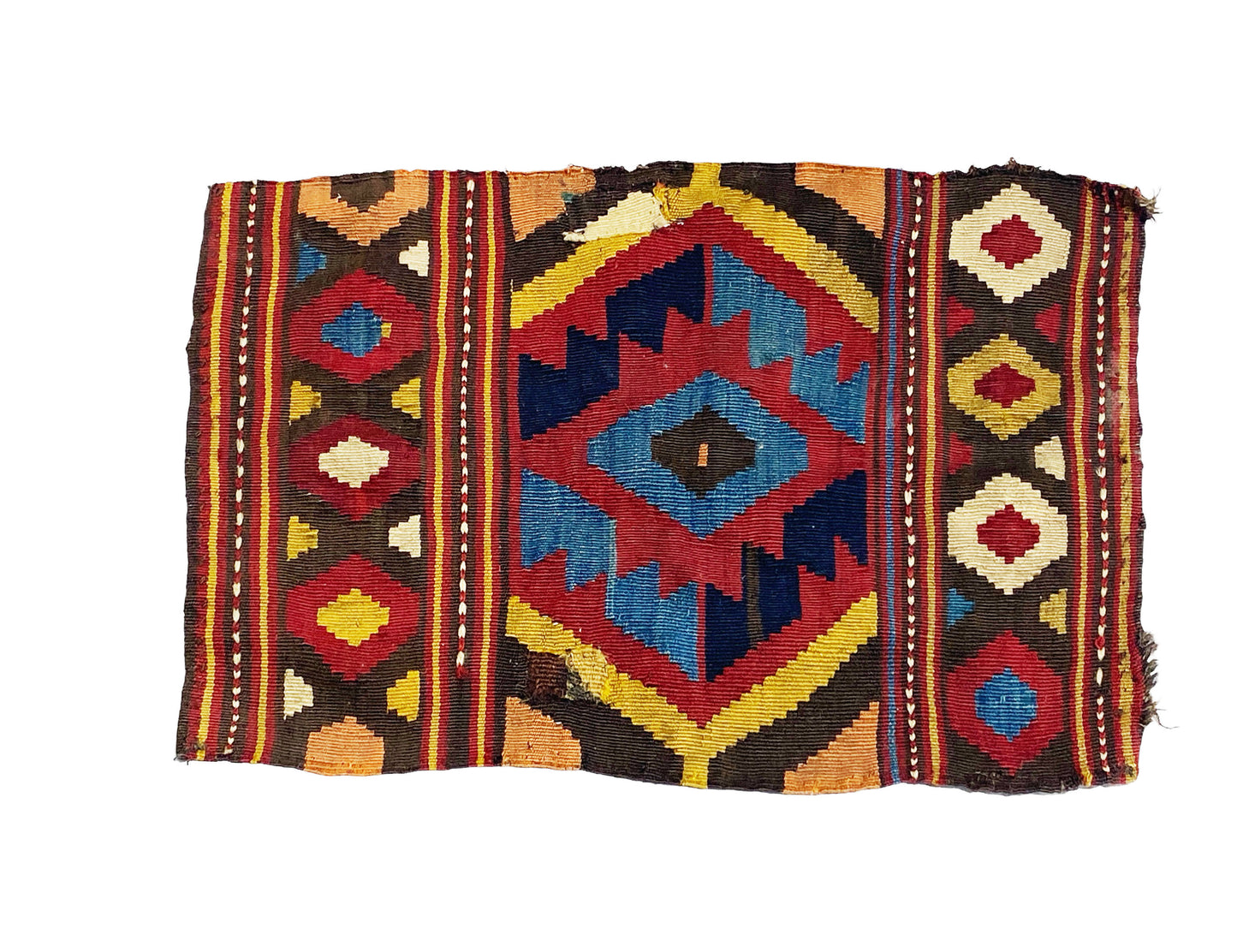#7178 Antique and Rare Small Tribal Caucasian Kuba Kilim 2' by 1'41"