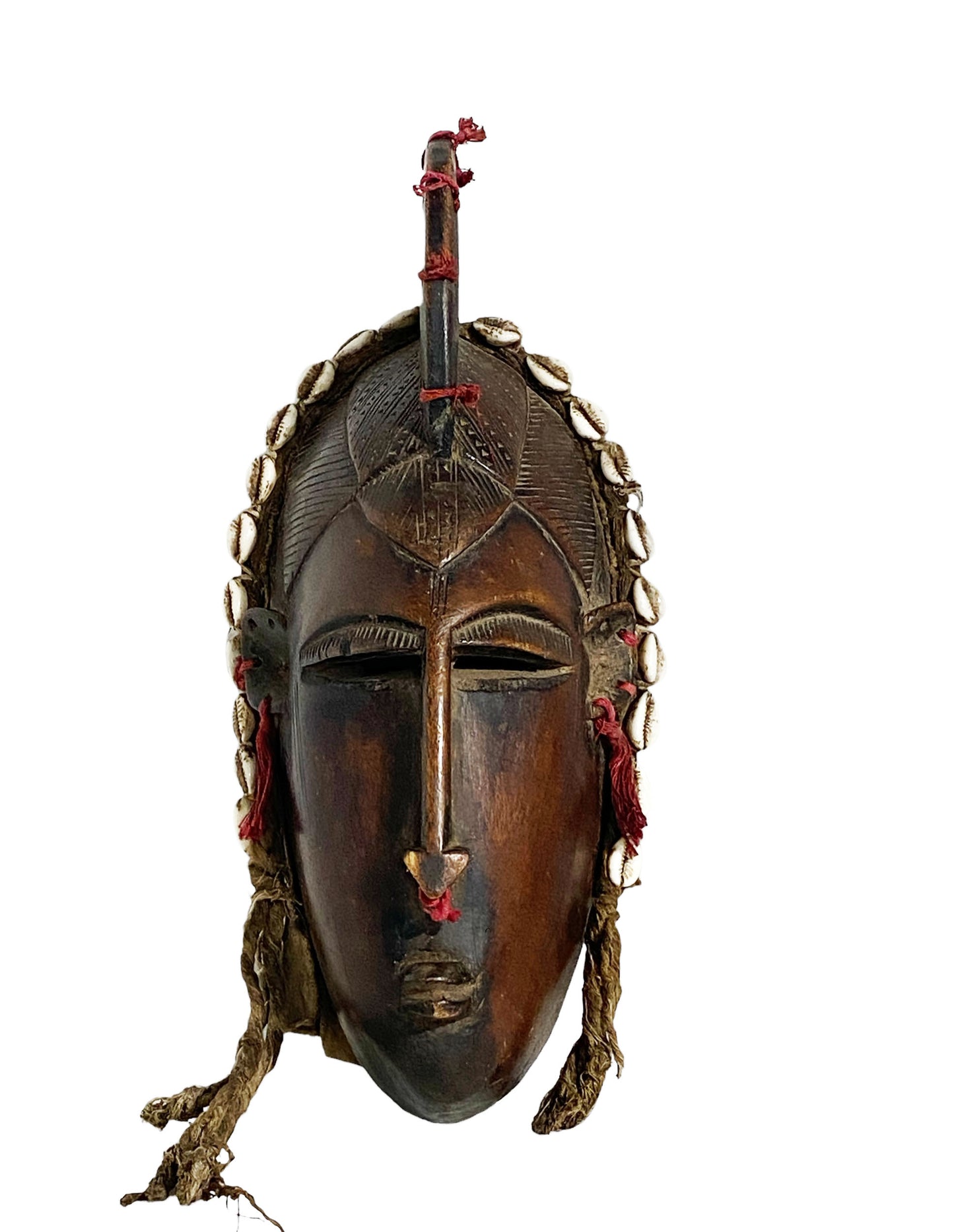 #3890 Superb African Baule Portrait Mask Cote D'ivoire 12.5" H