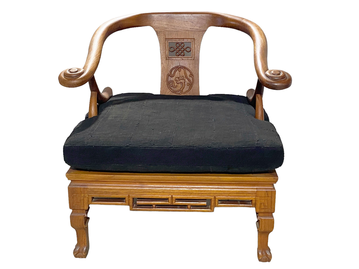 #6066 Mid Century Chinese/Japanese Style Horseshoe Back Chair