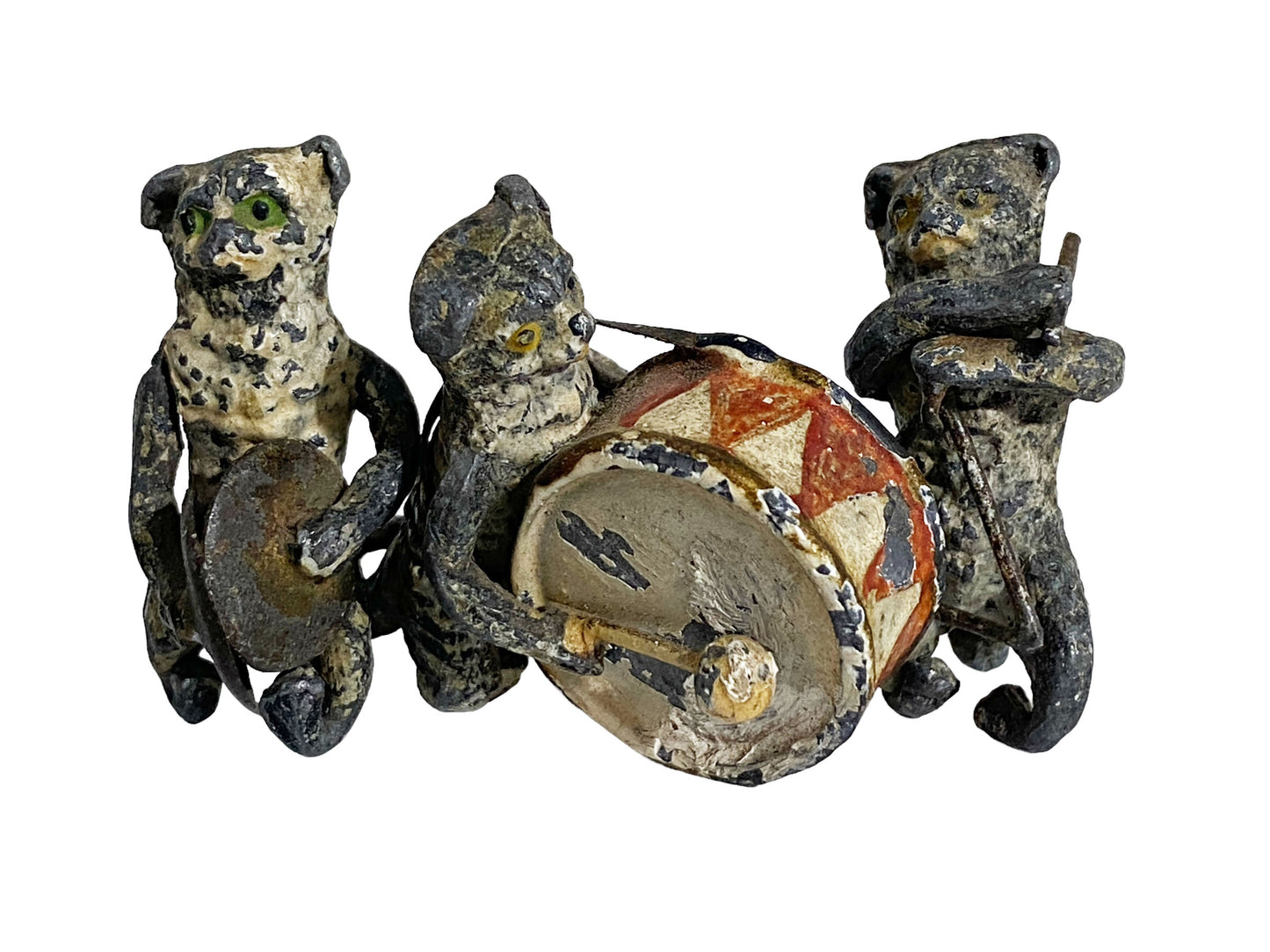 # 2080 19th Century 3 Figurines Of Cats-Musicians. Vienna Bronze. Austria