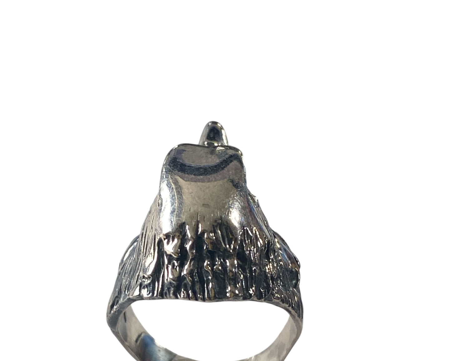 #6329 Vintage Sterling Silver Eagle Head Ring Size 7