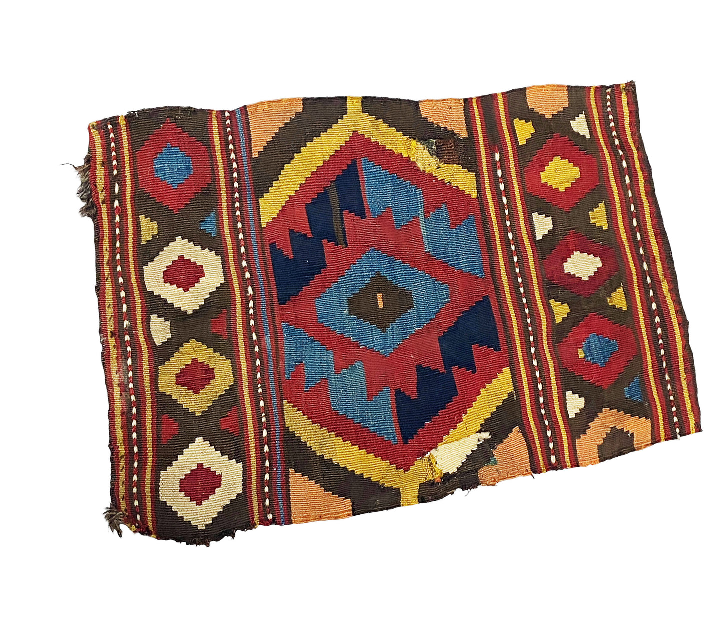 #7178 Antique and Rare Small Tribal Caucasian Kuba Kilim 2' by 1'41"