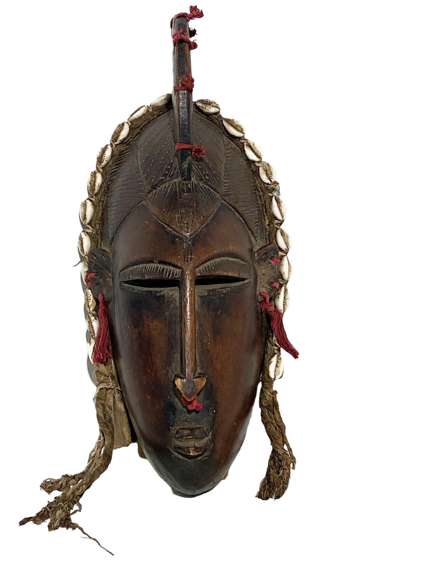 #3890 Superb African Baule Portrait Mask Cote D'ivoire 12.5" H
