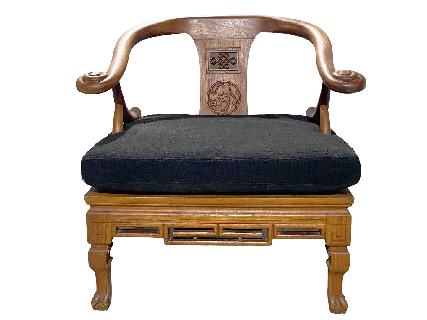 #6066 Mid Century Chinese/Japanese Style Horseshoe Back Chair