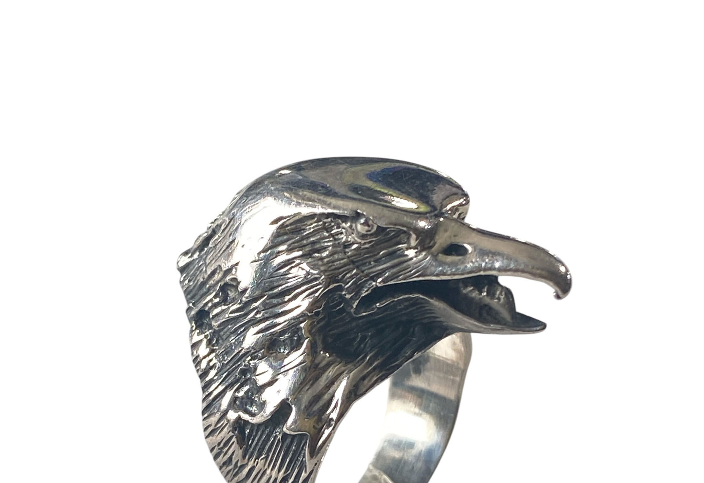 #6329 Vintage Sterling Silver Eagle Head Ring Size 7