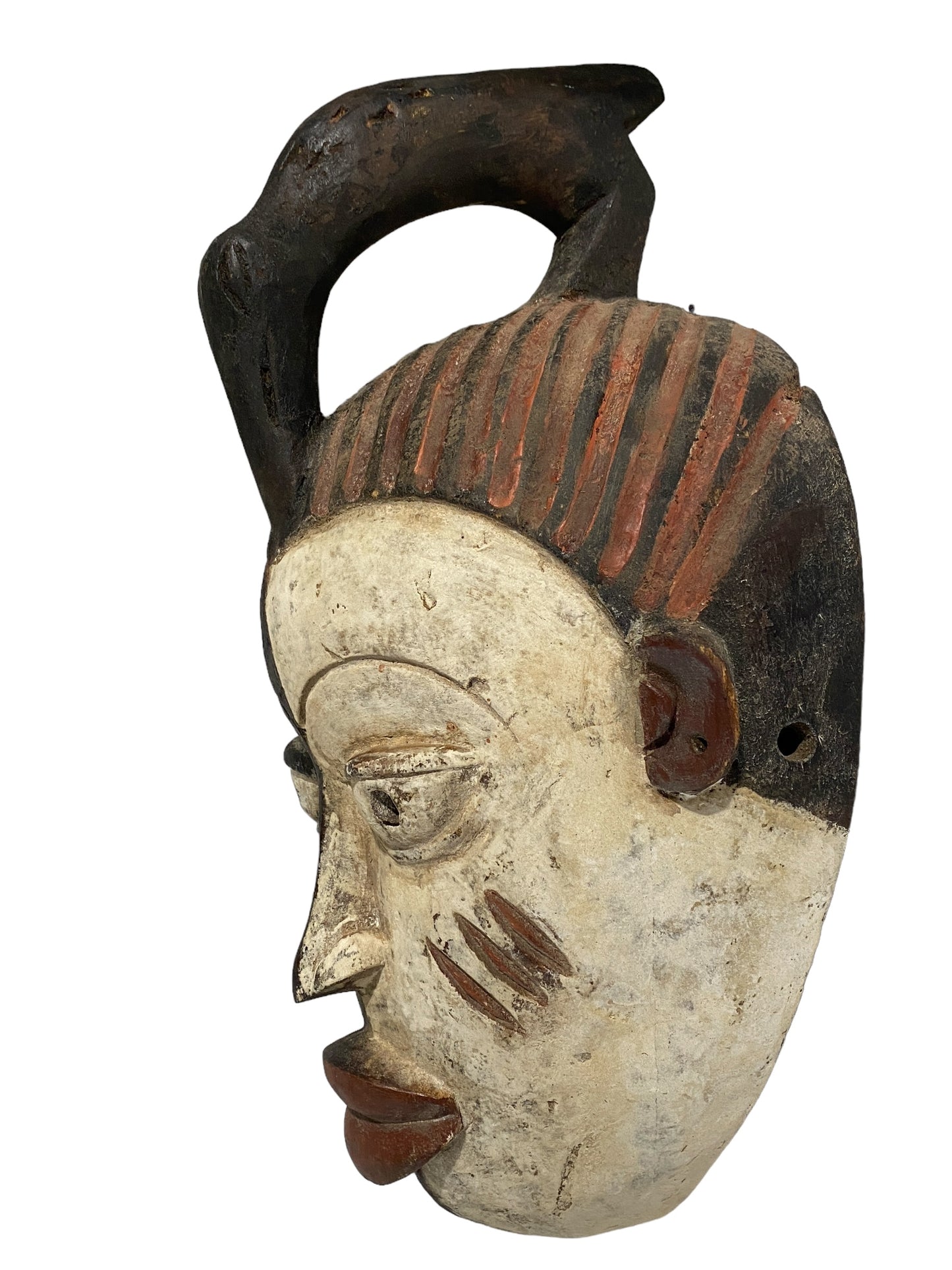 #959  Large African Tribal Ceremonial Igbo Mask Nigeria 18.5" H