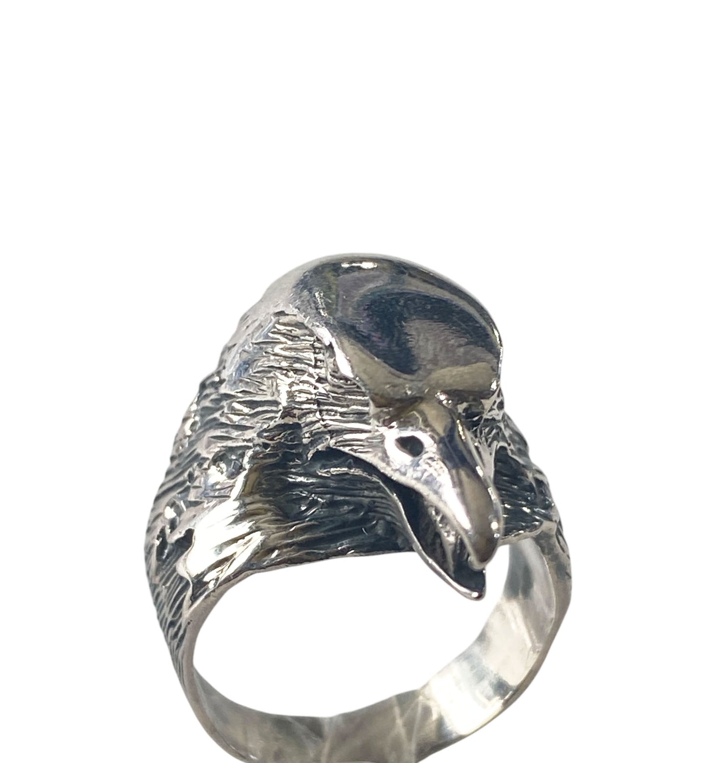 #6329 Vintage Sterling Silver Eagle Head Ring Size 7
