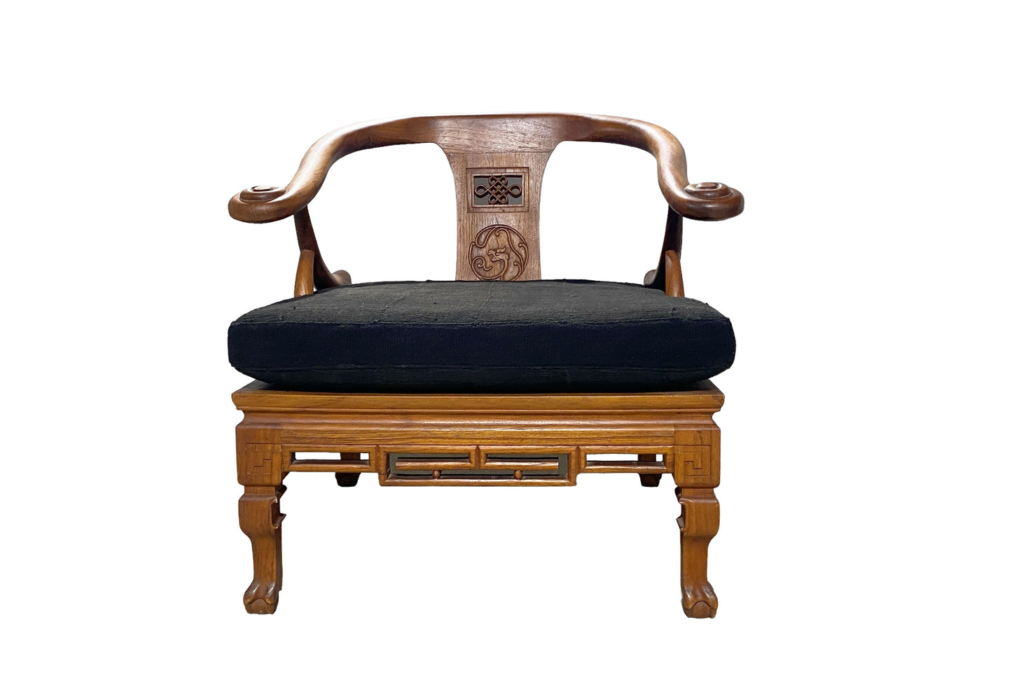#6066 Mid Century Chinese/Japanese Style Horseshoe Back Chair