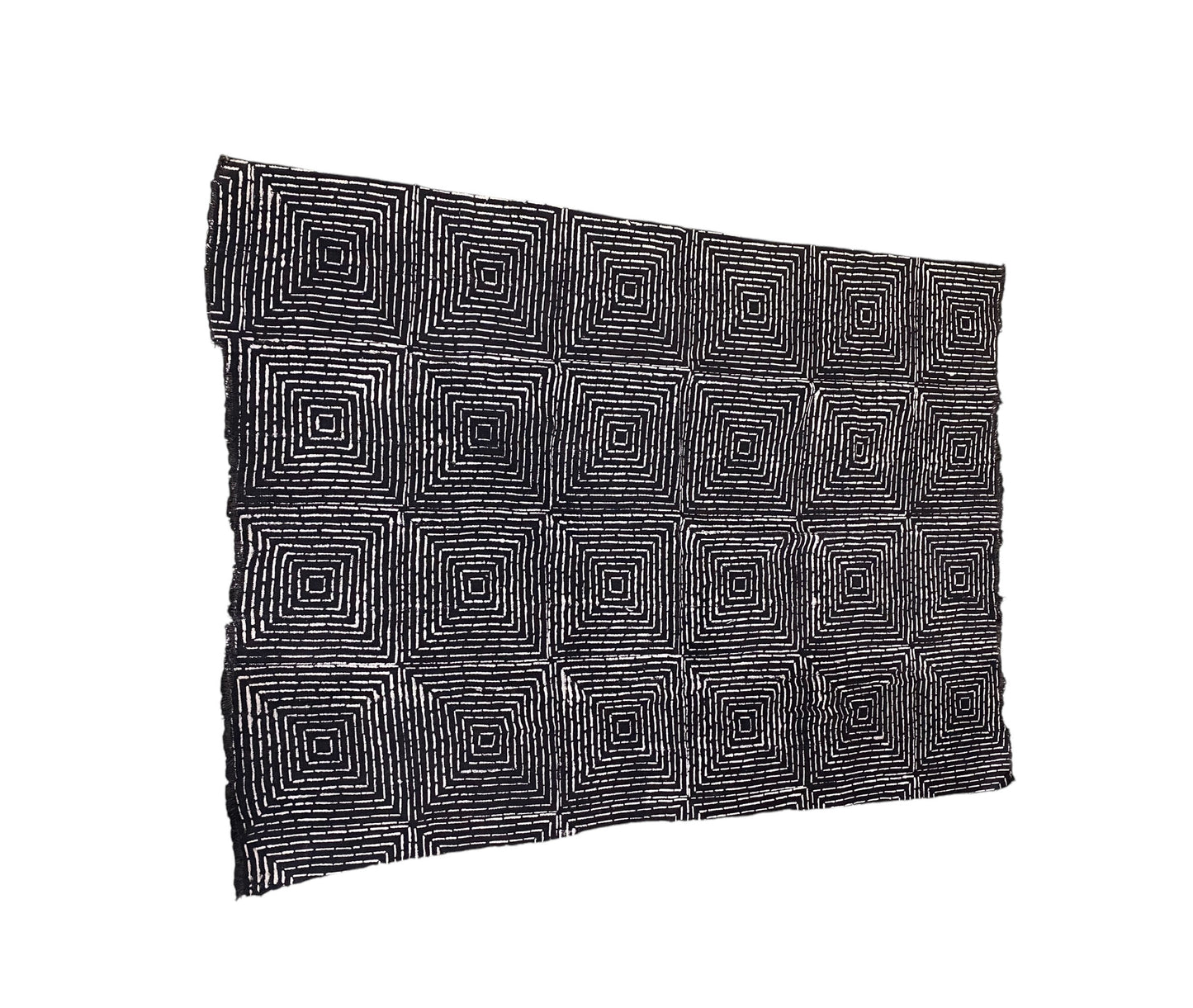 # 7308 African Black and White Mud Cloth Textile Mali 61"