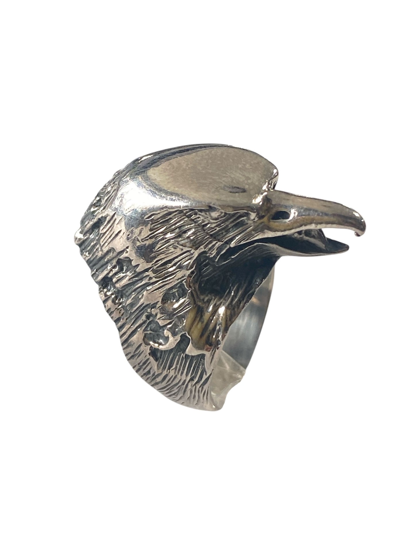 #6329 Vintage Sterling Silver Eagle Head Ring Size 7