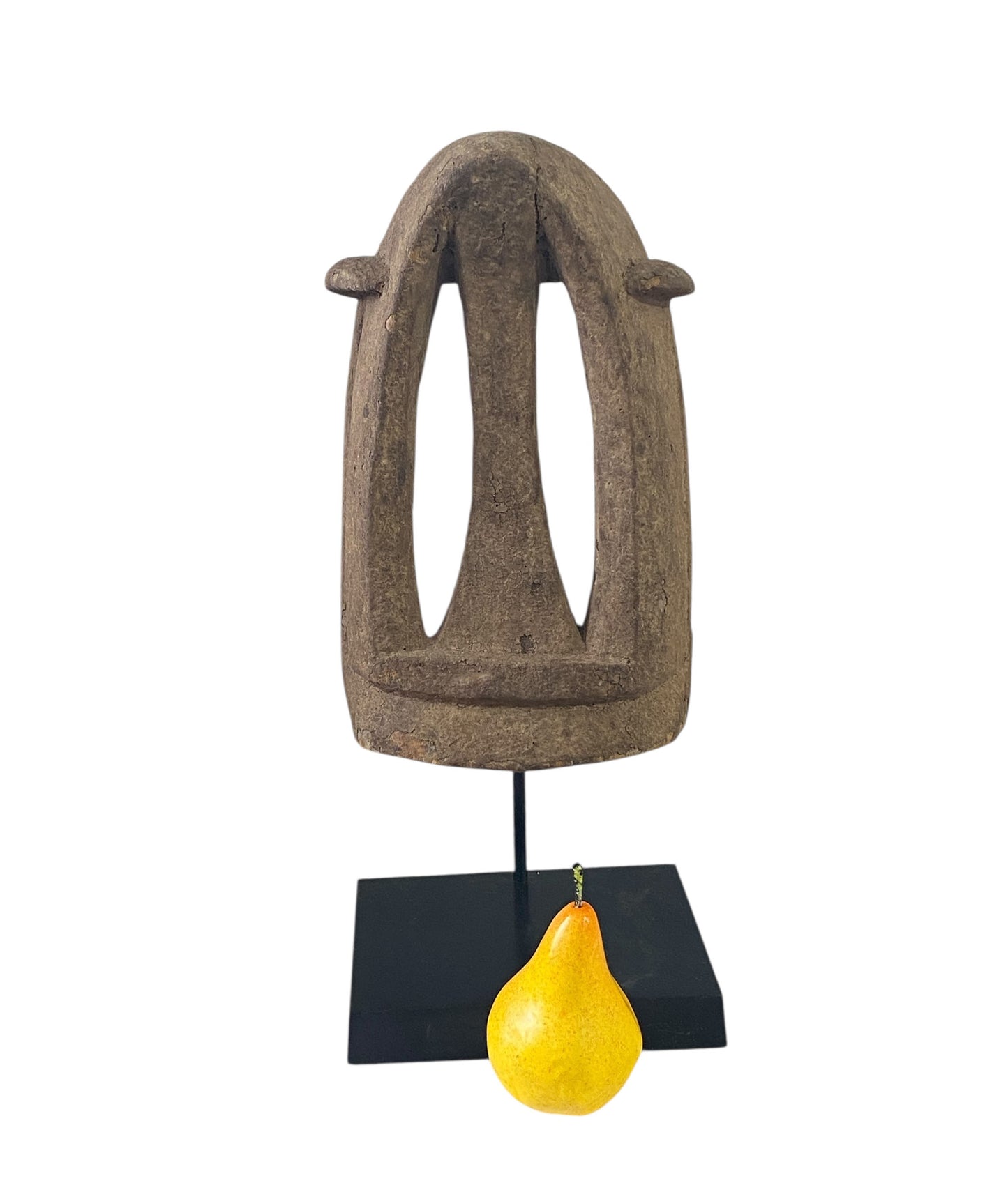 #1154 Vintage Dogon Tribe Carved Wooden Monkey Mask 17" H on Stand