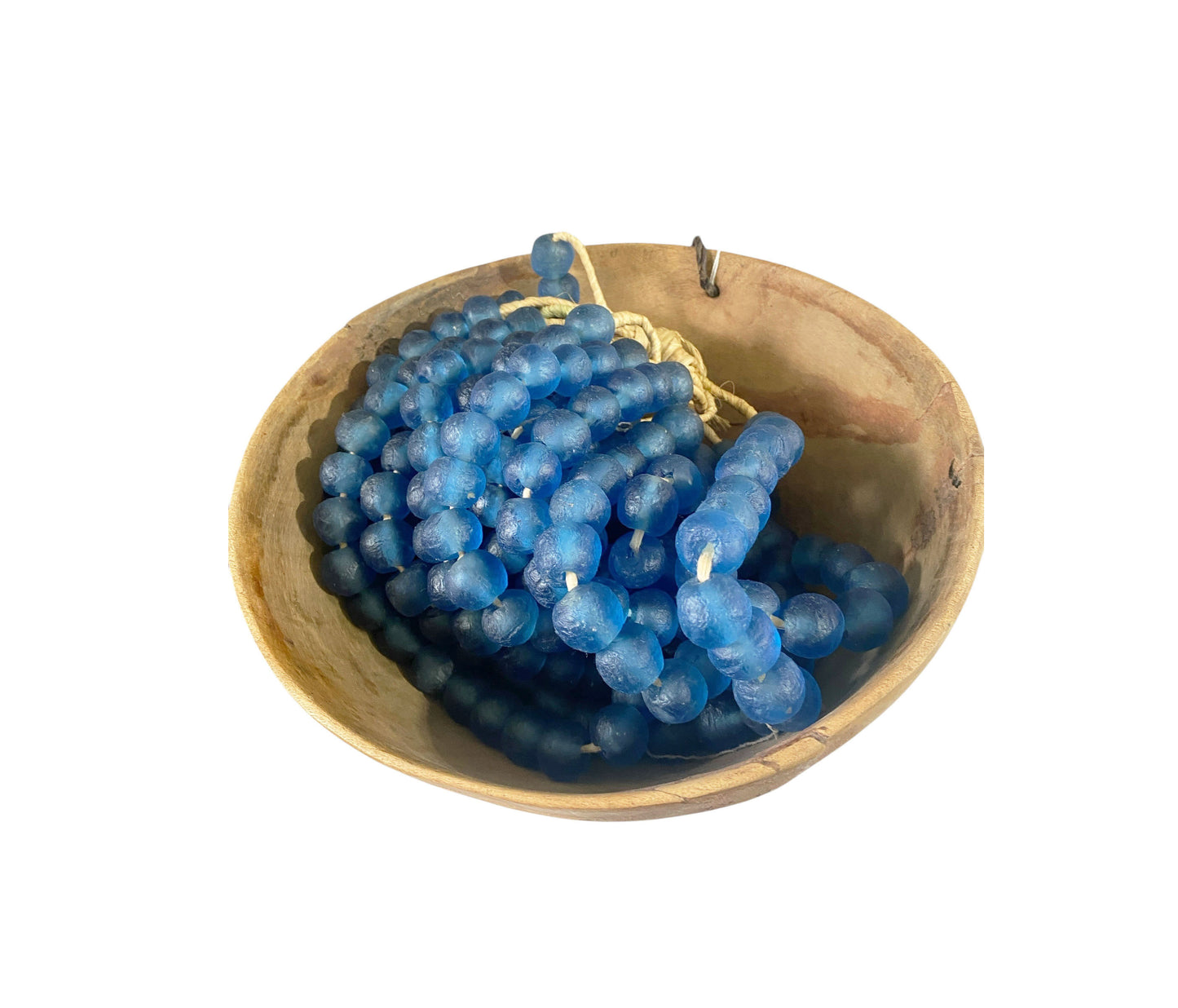 #1204 African Set Of 10 GlassTrading Beads Necklace 14" H