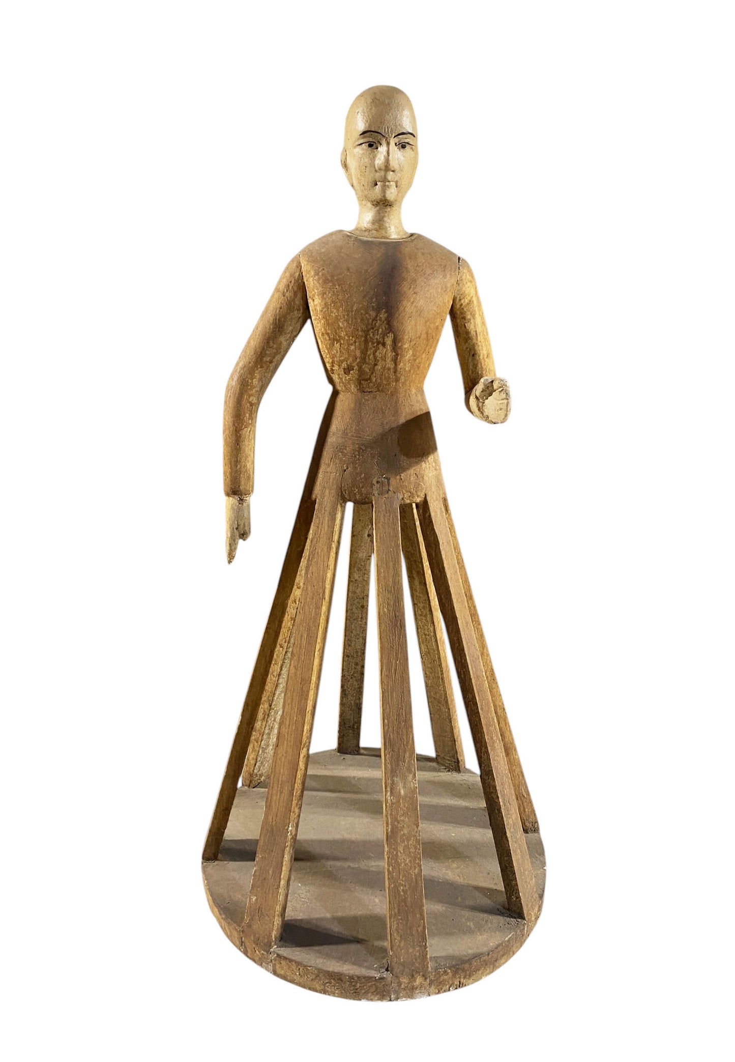 #73/5619 Vintage Carved wood Cage Doll 30.5" H