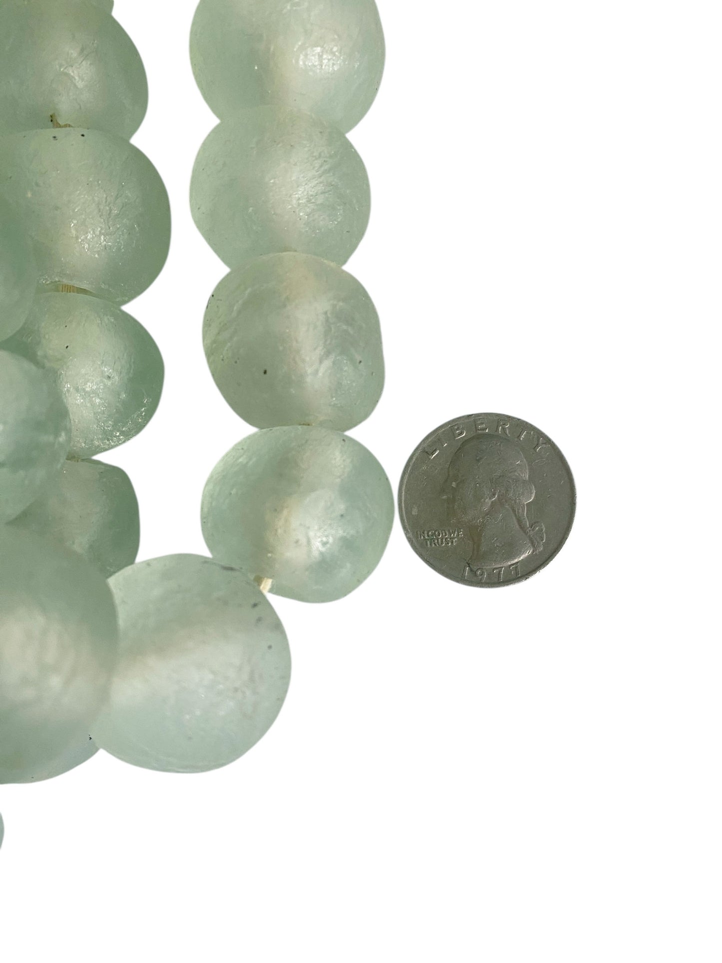 #1205 African Set Of 10 Glass Trading Beads Necklace 14" H