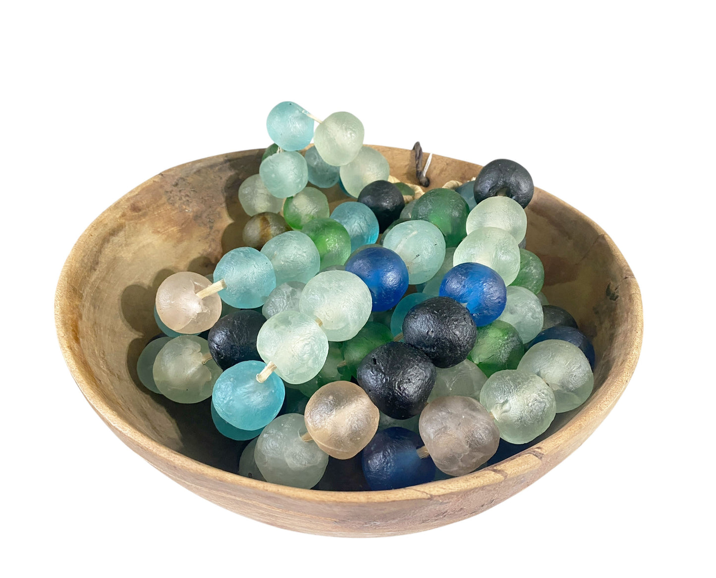 #1206 African Jumbo Glass Mixed Trading Beads Necklace Set of Five