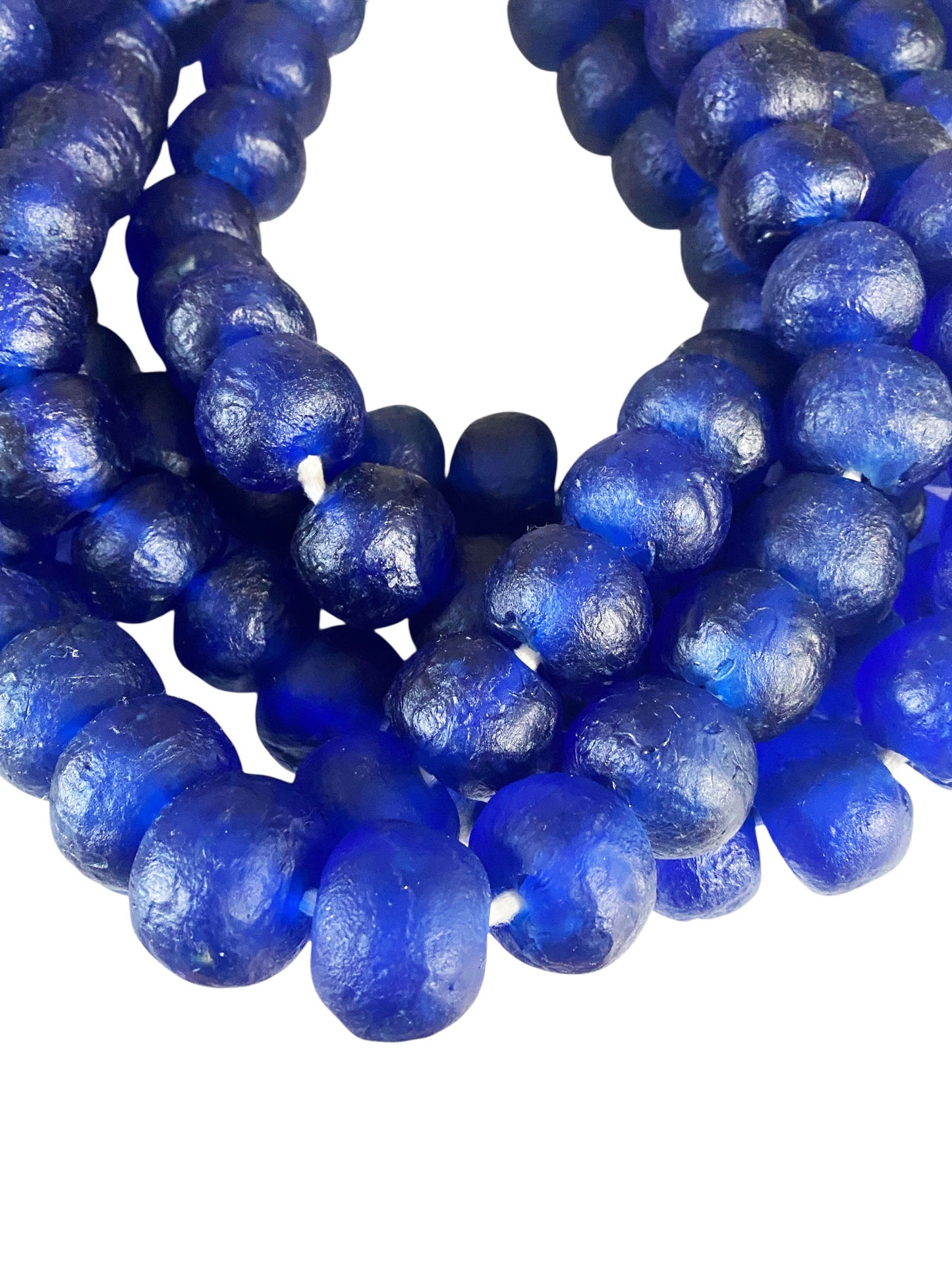 #1207 African Jumbo Glass Trading Beads Necklace Set of Five