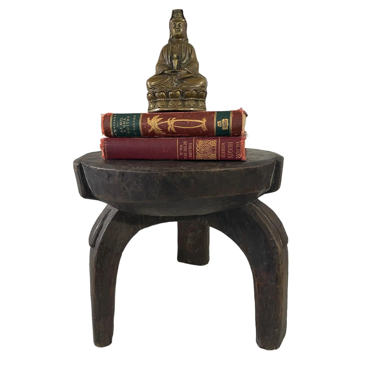 #7132 African Vintage Wood Milk Stool Hehe Gogo People Tanzania 12" H