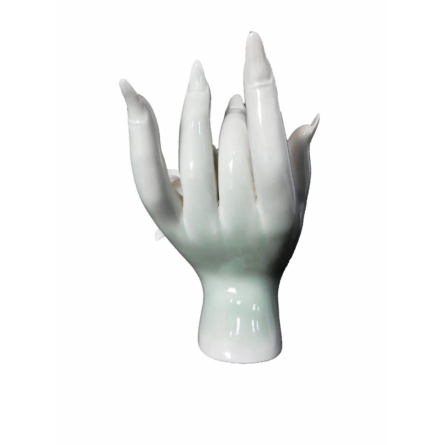 #427 Vintage Chinoiserie Quan Yin Hand Celadon Incense Burner