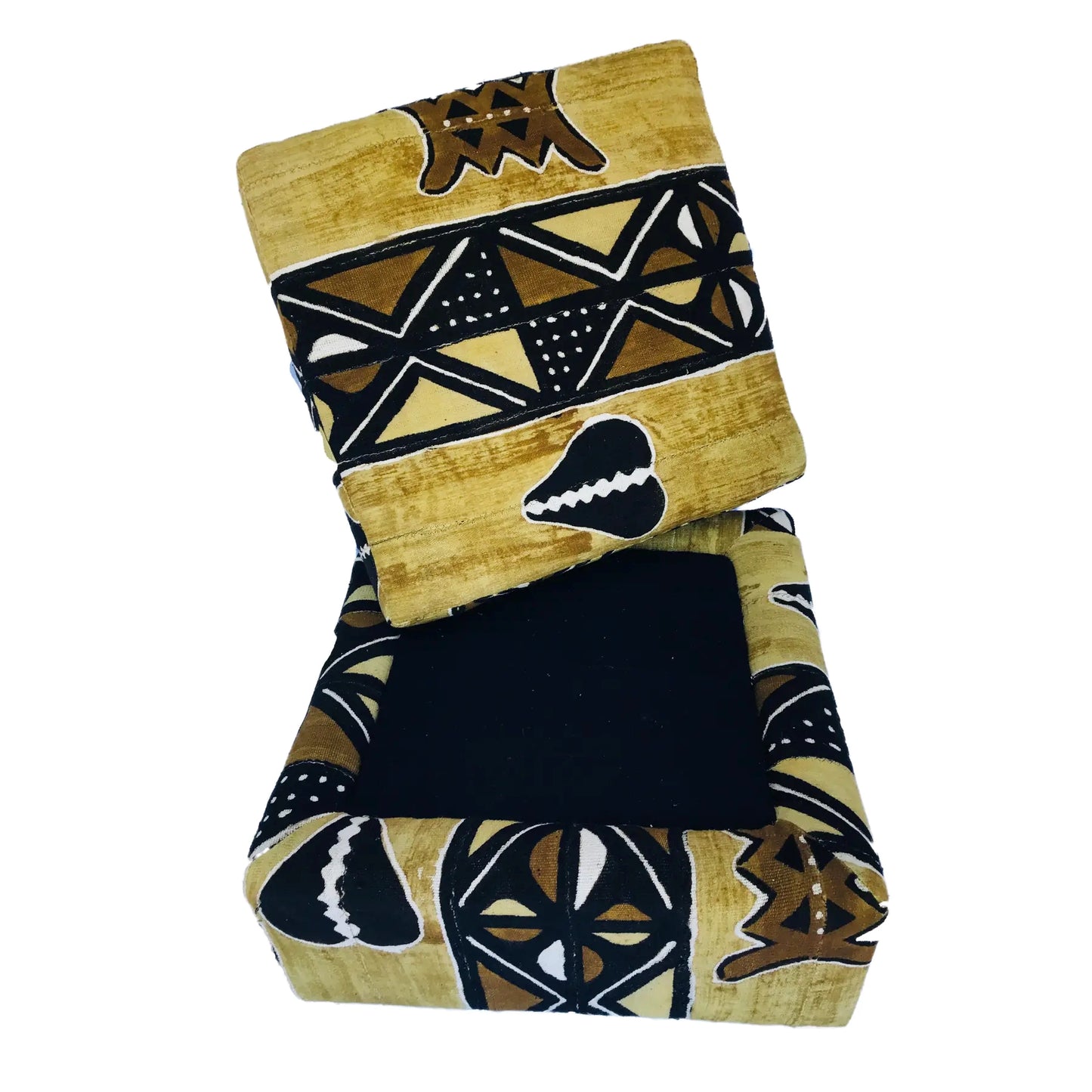 # 158 Custom Made Lg Ottoman /Storage W/Tribal African Mud Cloth 27.5" W by 18"H