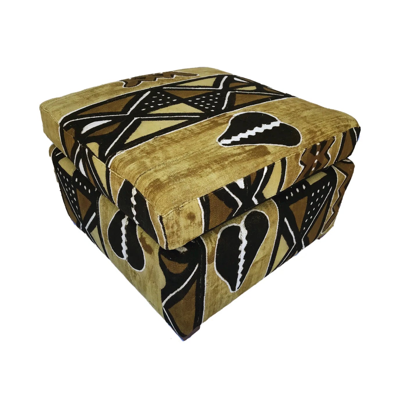 # 158 Custom Made Lg Ottoman /Storage W/Tribal African Mud Cloth 27.5" W by 18"H