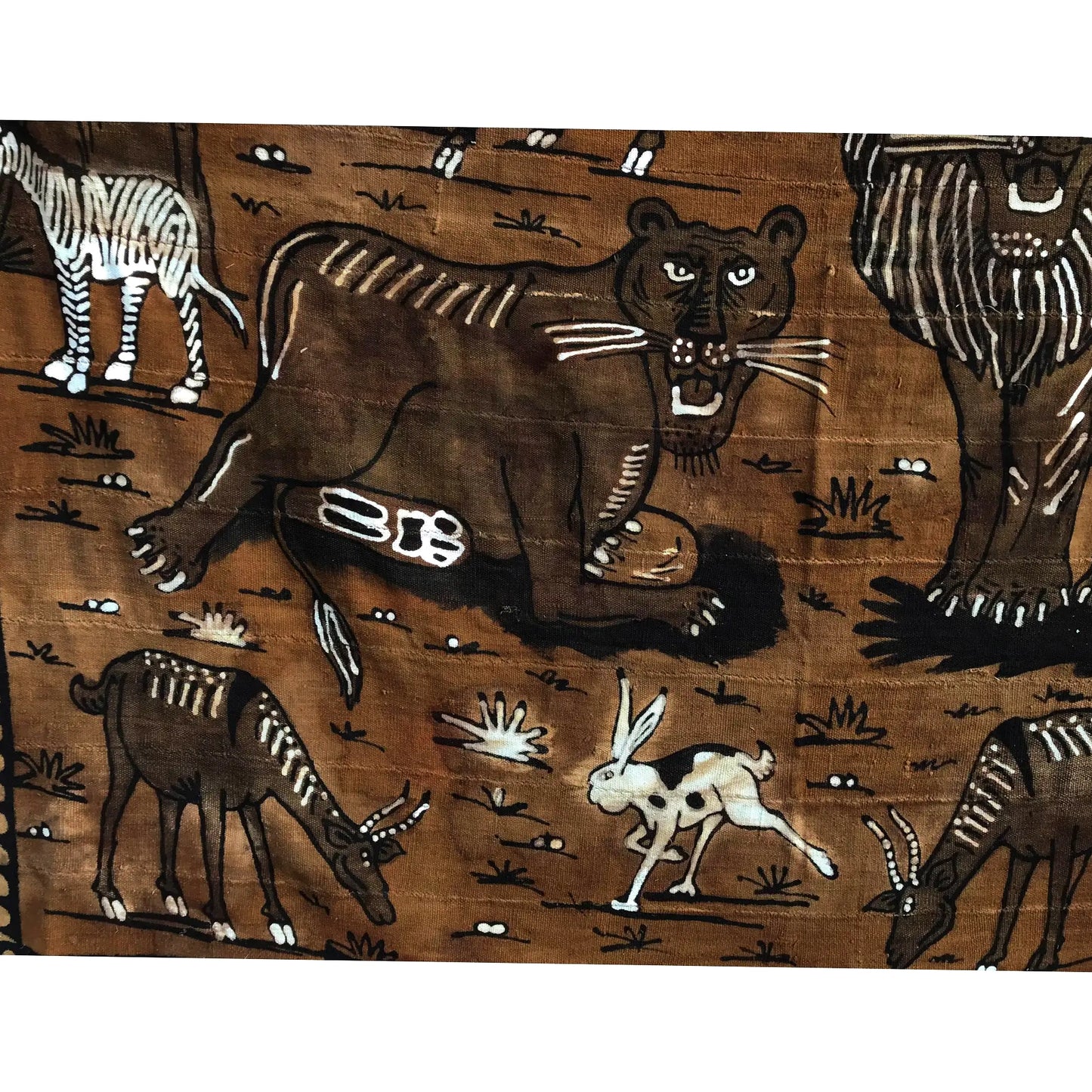 #1518 Rare Vintage Large Korhogo Handwoven Mud Cloth Ivory Coast Africa 88" by 74"