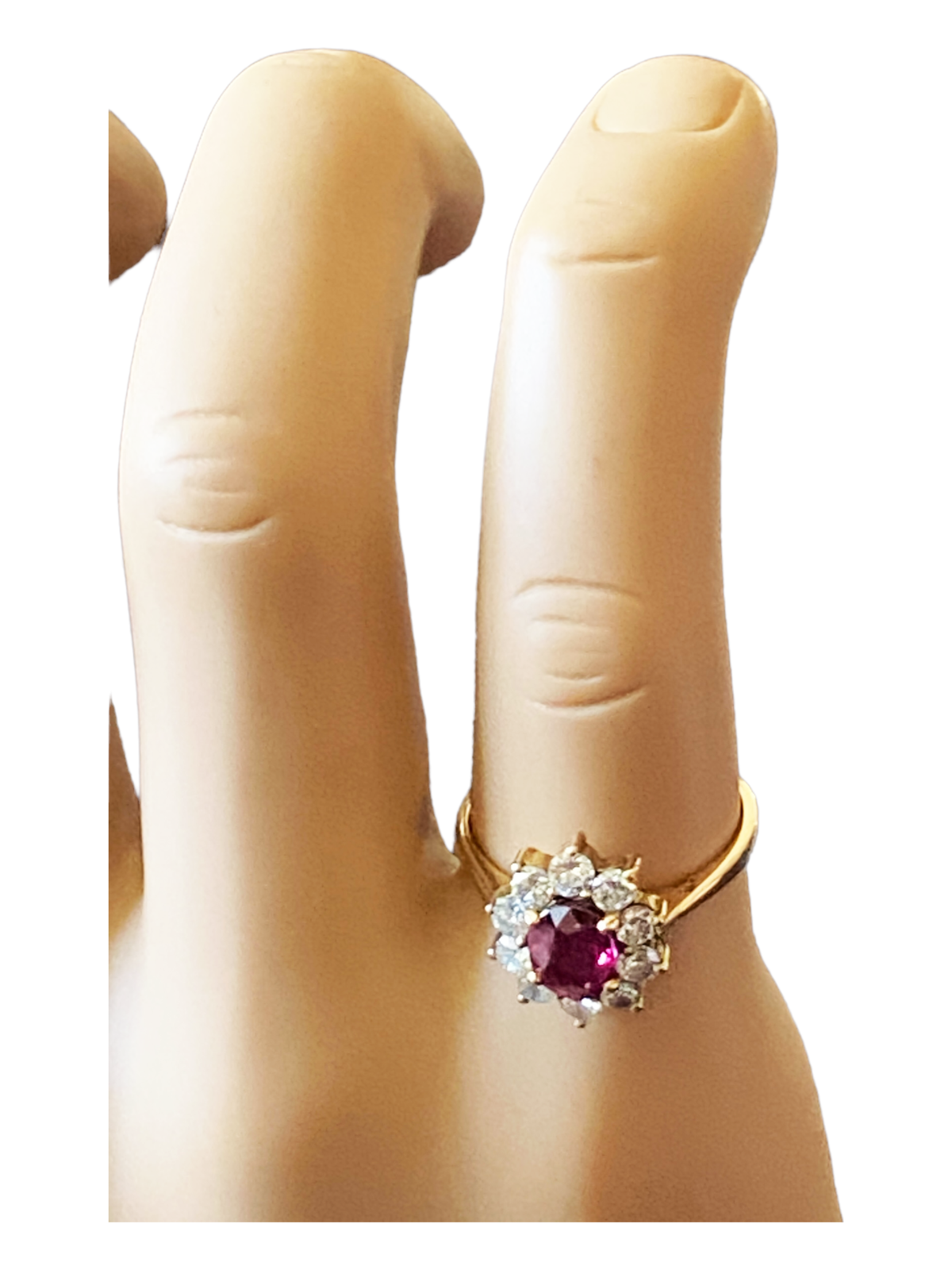 #4191  18K Yellow gold Ruby & Diamond Ring
