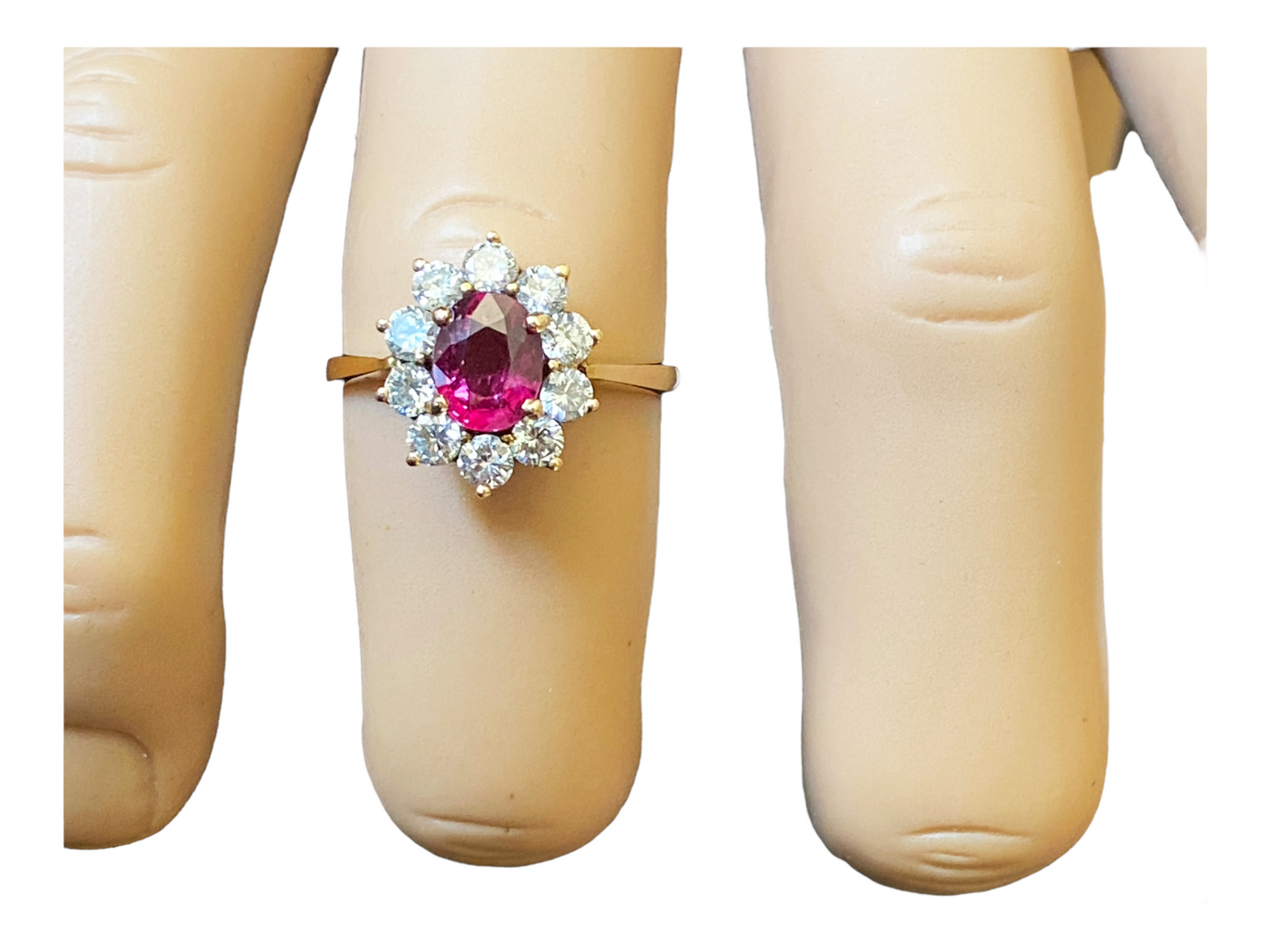 #4191  18K Yellow gold Ruby & Diamond Ring