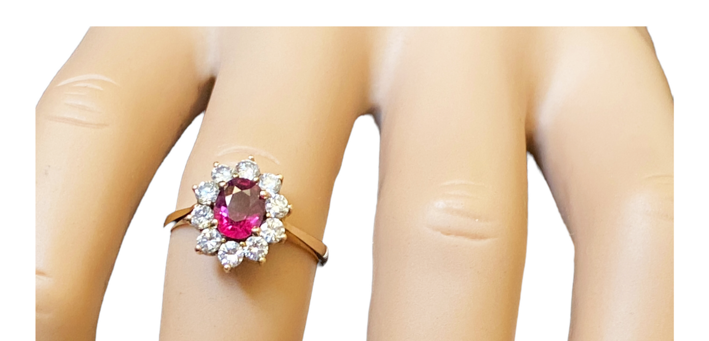 #4191  18K Yellow gold Ruby & Diamond Ring