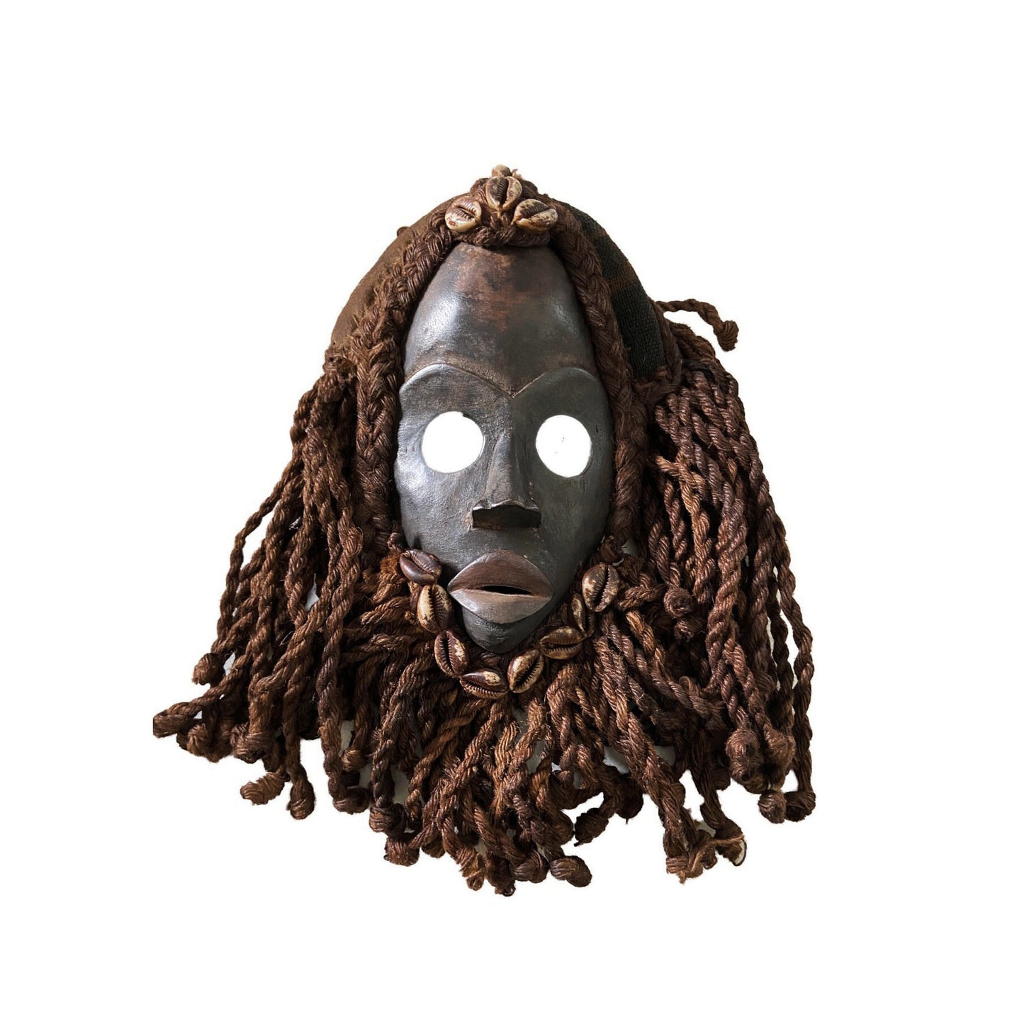 #3552 Superb Vintage African I .Coast Dan Ceremonial Dance Mask 14" H