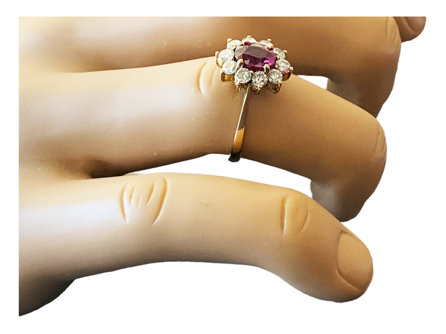 #4191  18K Yellow gold Ruby & Diamond Ring