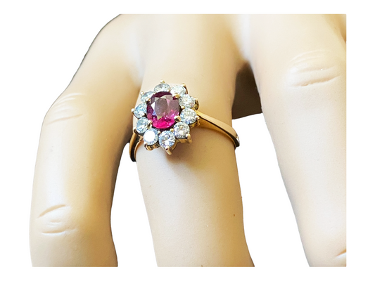 #4191  18K Yellow gold Ruby & Diamond Ring