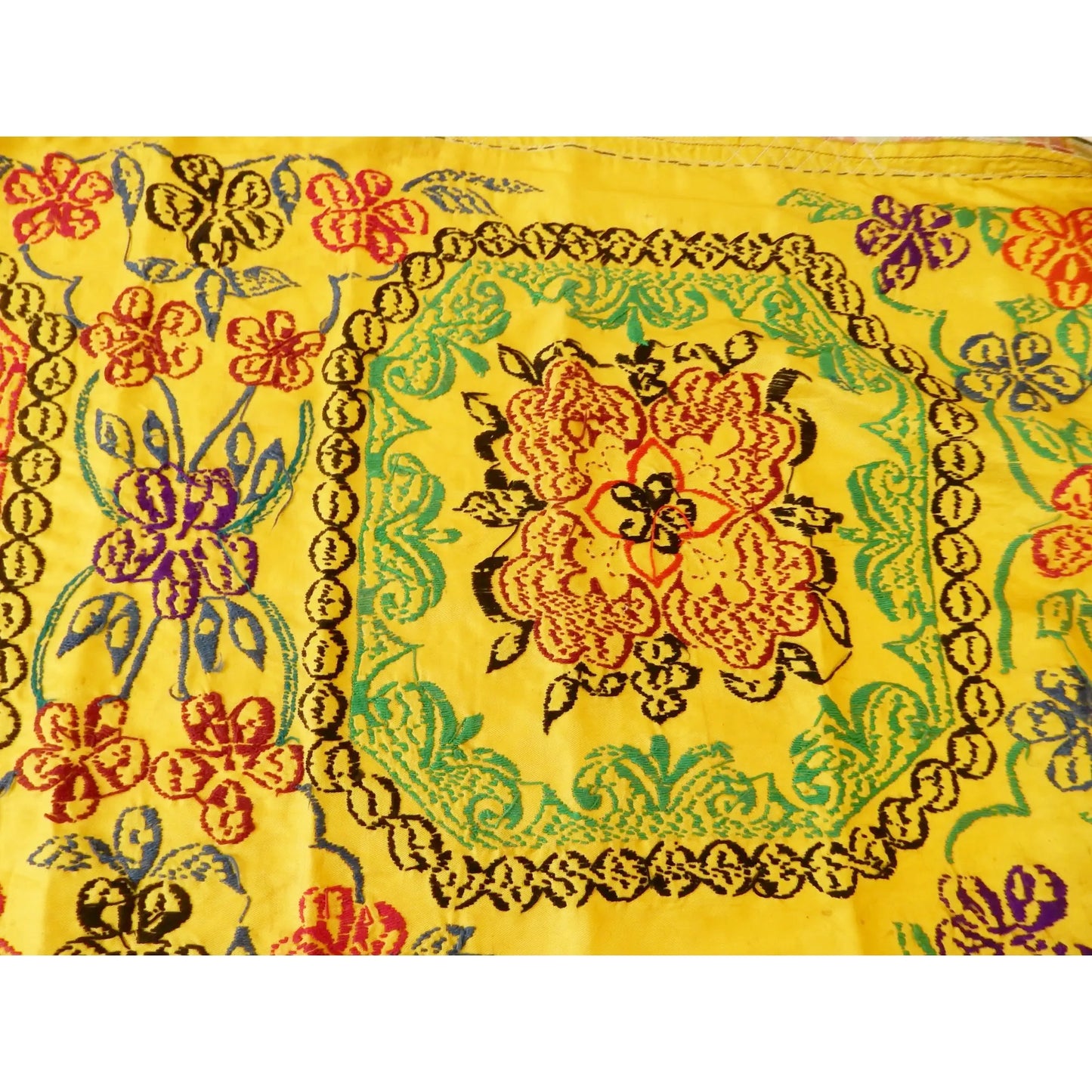 #7319 Vintage Long Uzbek Suzani Embroidered Fabric Runner/Wall Hanging 168" W