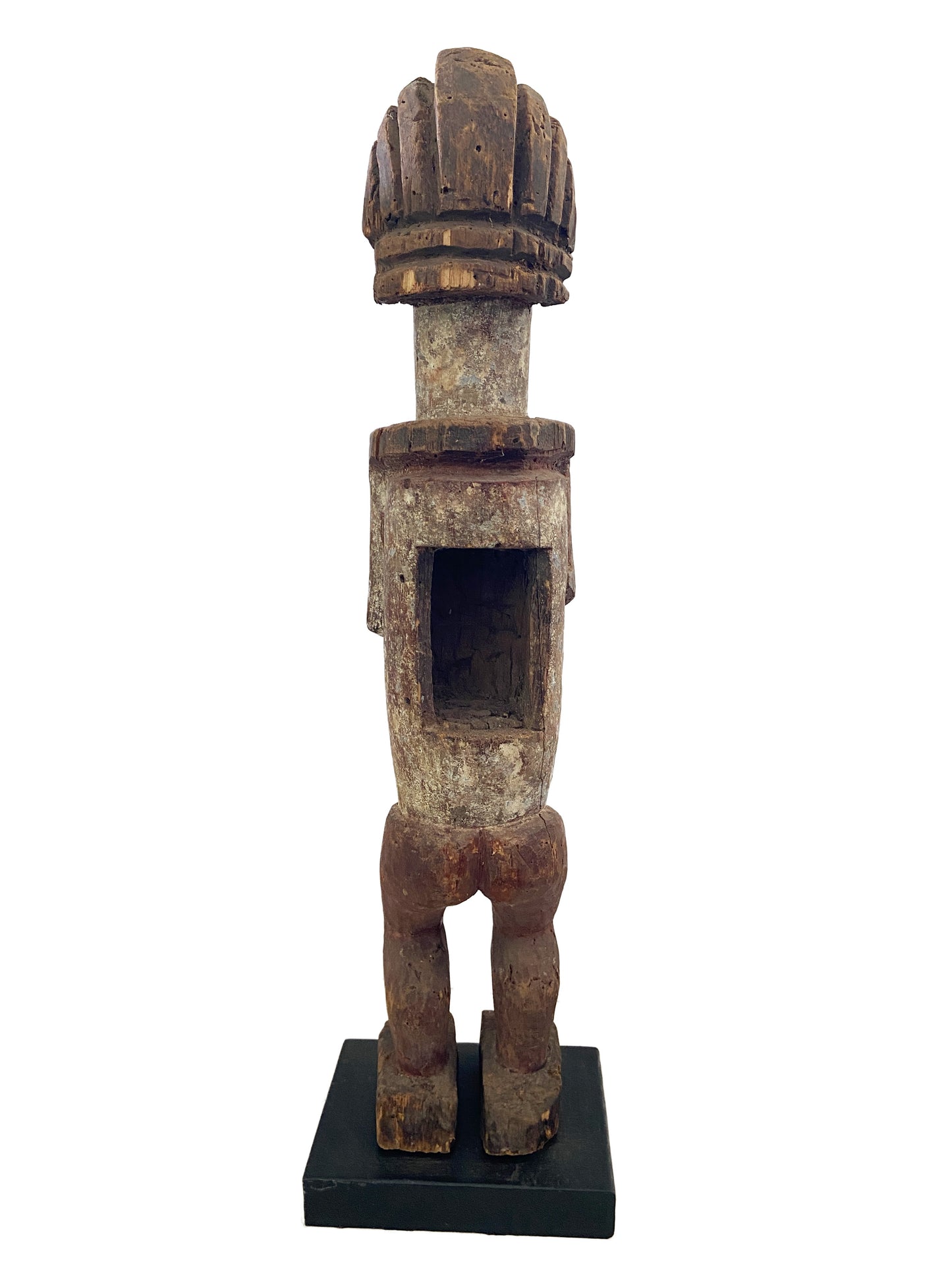 #8182 Rare African ambete reliquary Statue  Gabon on a custom wood stand 30.5" h