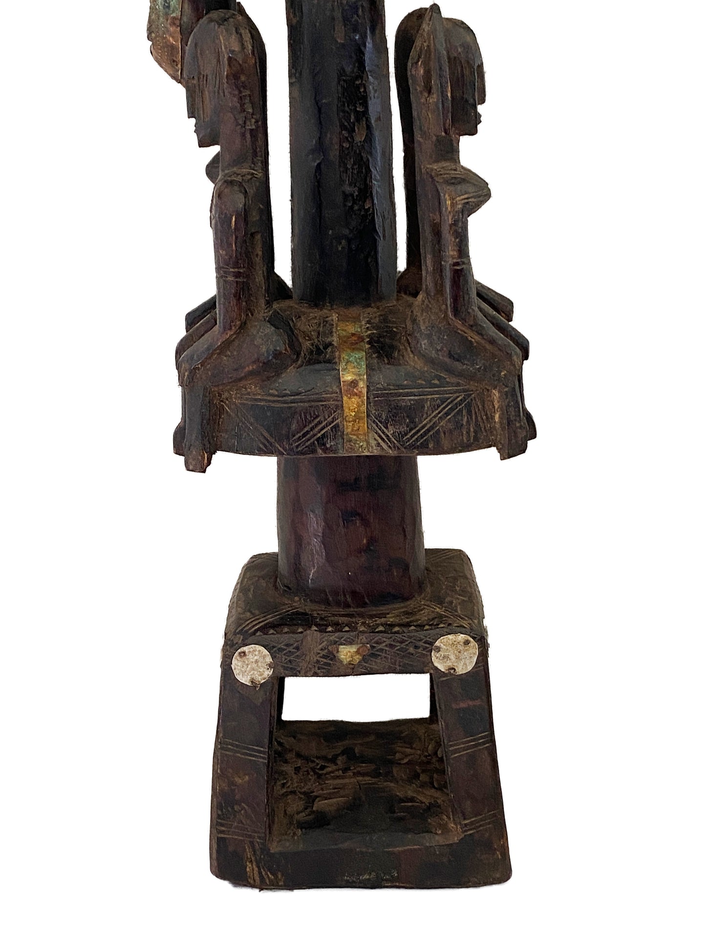 #3764 Rare Old Carved Wood Dogon /Marka tribe Figural Tellem Sculpture 35.5" H