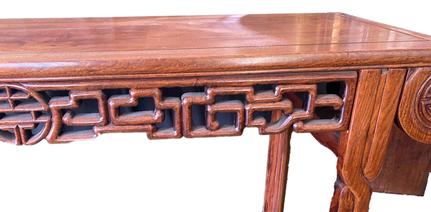#3949 Chinoiserie Vintage Solid Wood Altar Console Table Huang Huali
