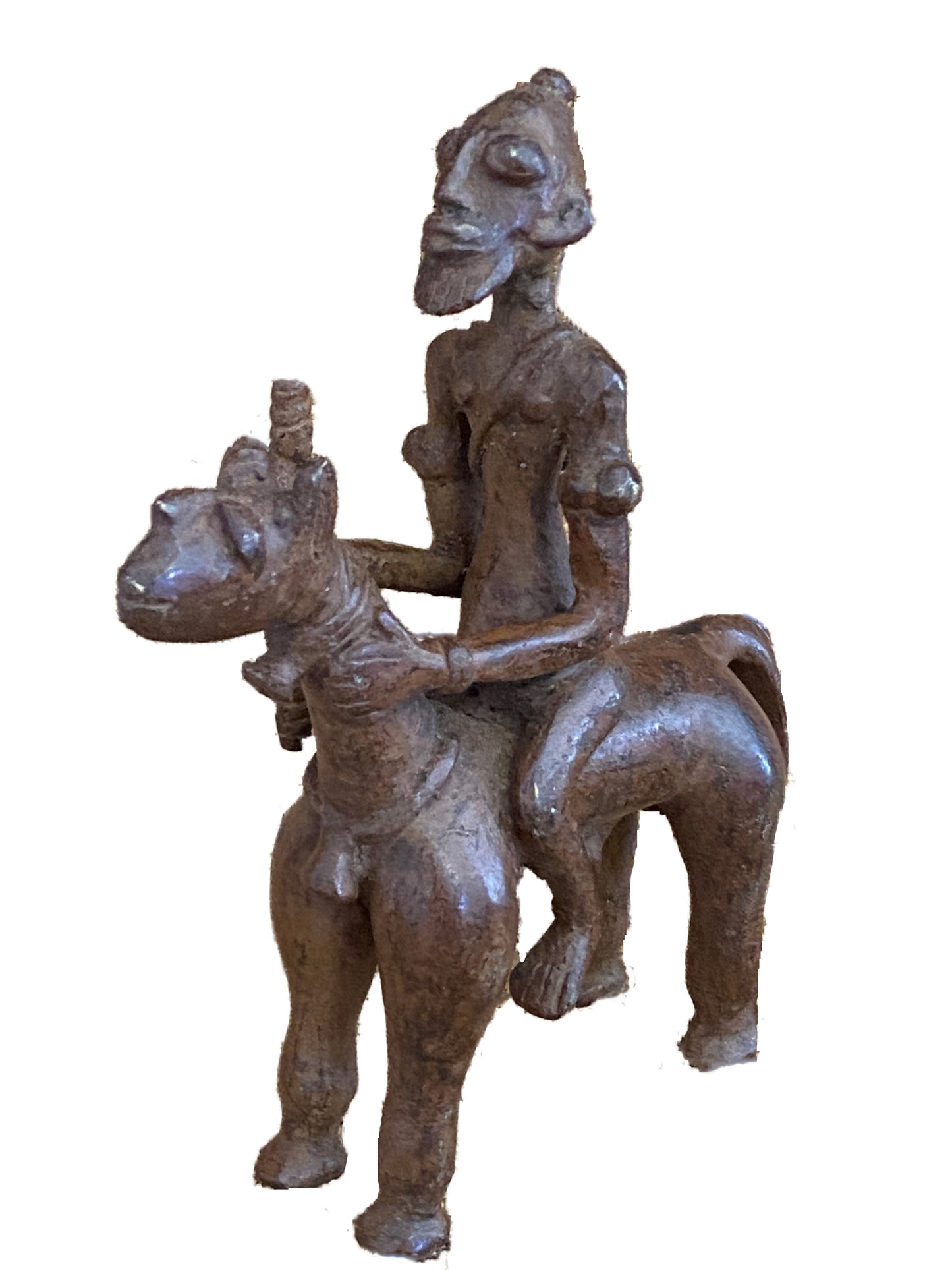# 3710  Superb African Dogon Bronze Horseman 6.75" H