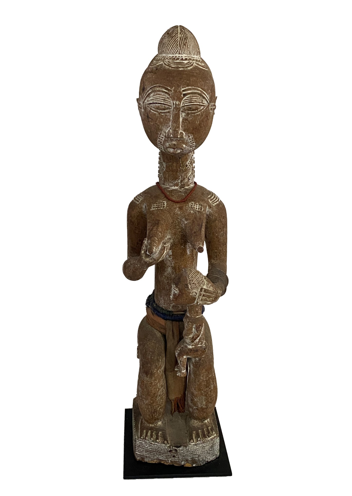 #3919 Old African Senufo Maternity Sculpture 21.75" H