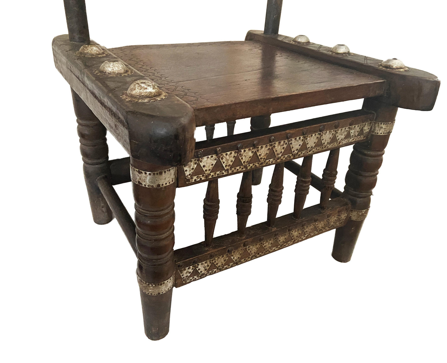 #1782 Circa 1970s African Old Low Baule Tribal Chief Chair