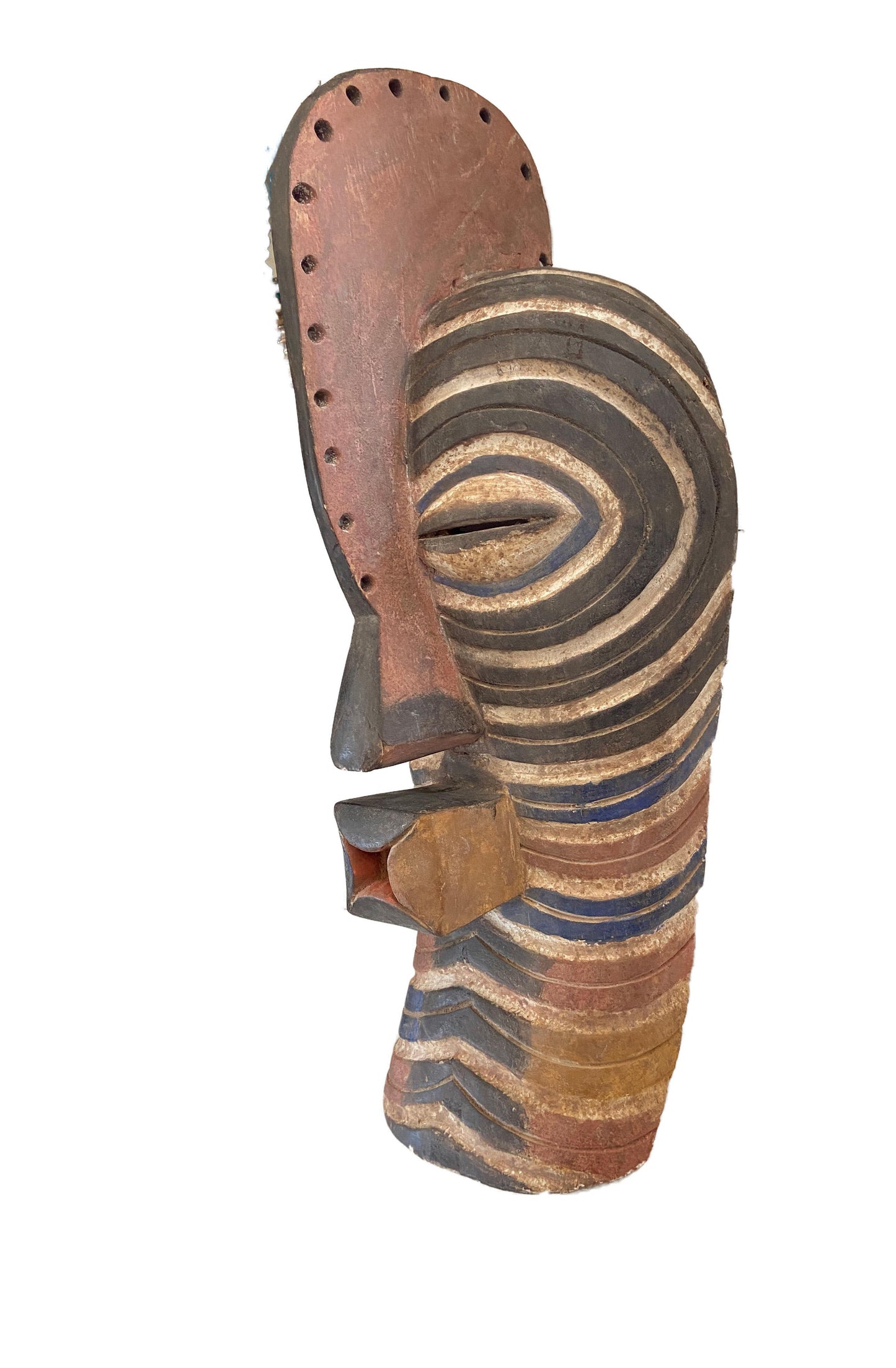#1768 Huge African Songye Kifwebe Wooden Mask 27.5" H
