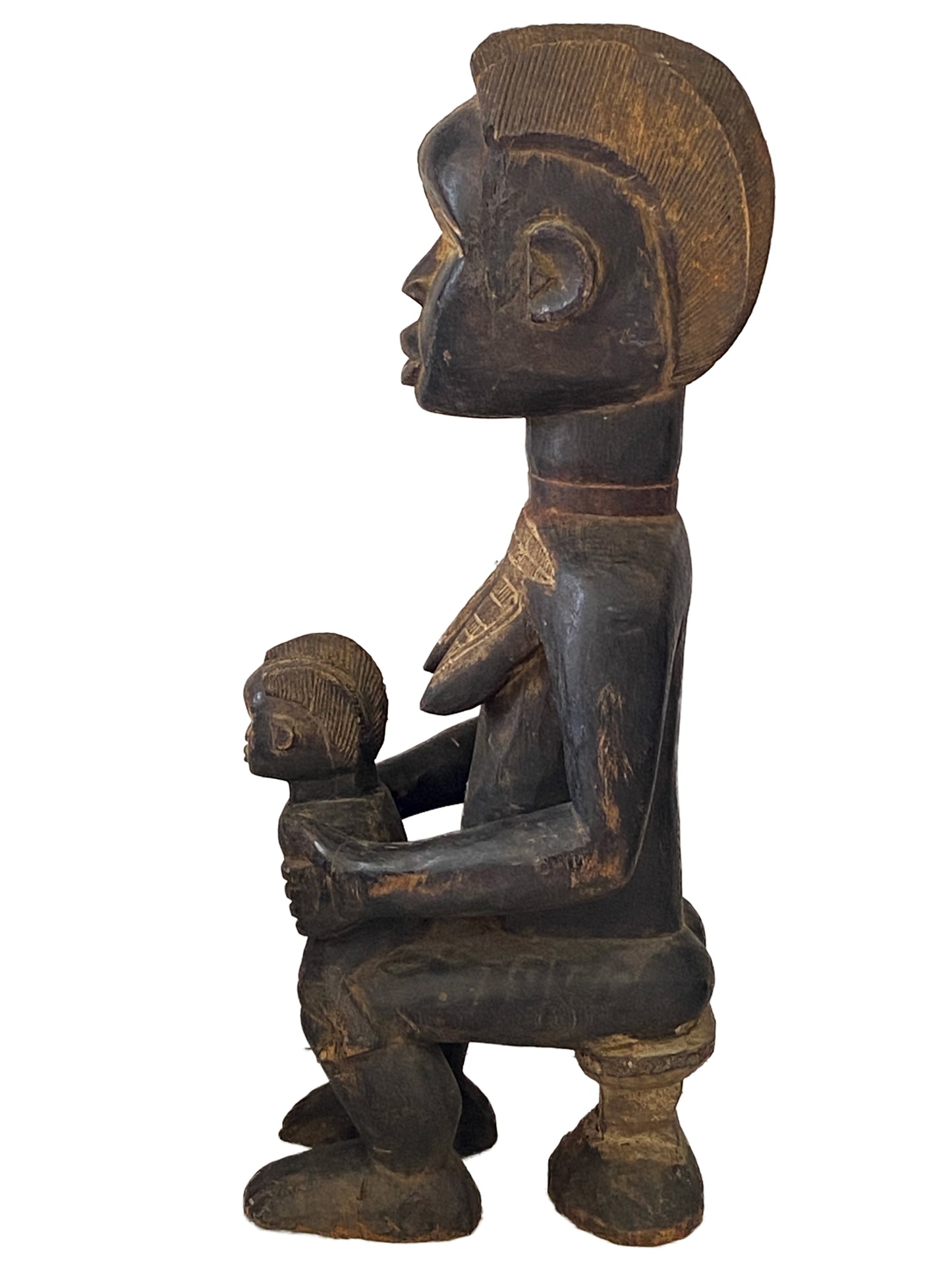 #3525 Baule Old Maternity Figure Cote D'ivoire Africa 18.5" H