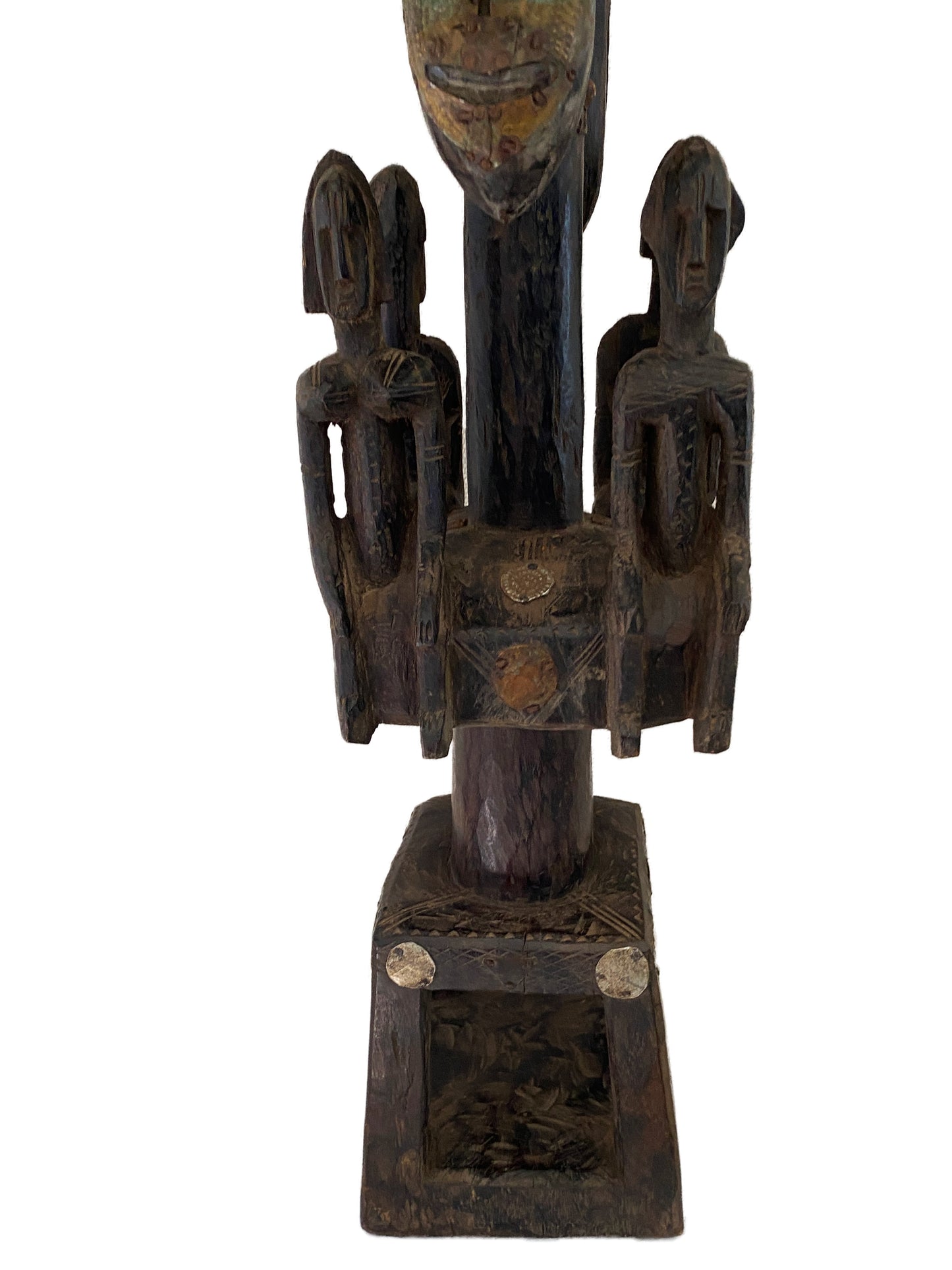 #3764 Rare Old Carved Wood Dogon /Marka tribe Figural Tellem Sculpture 35.5" H