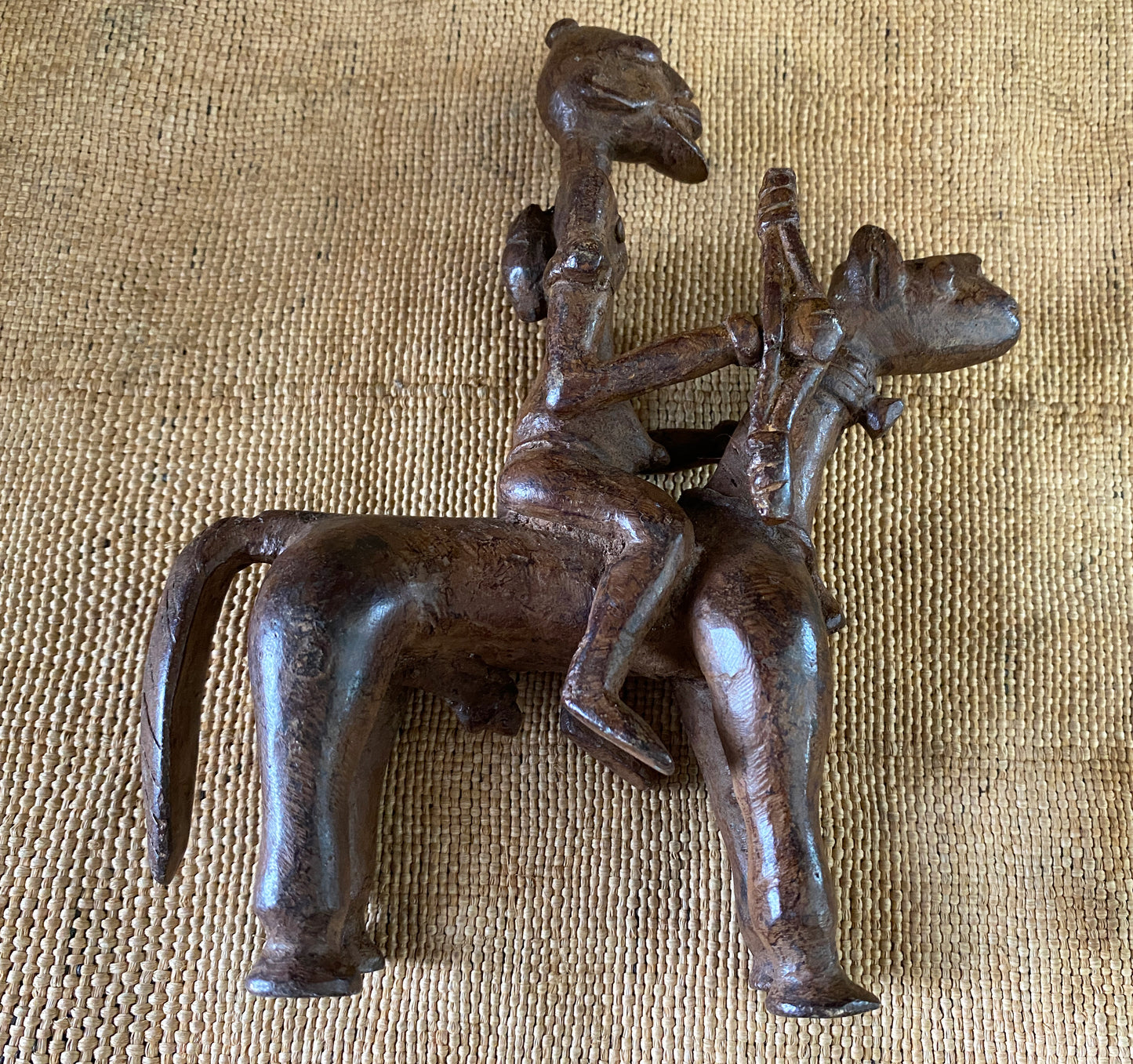 # 3710  Superb African Dogon Bronze Horseman 6.75" H