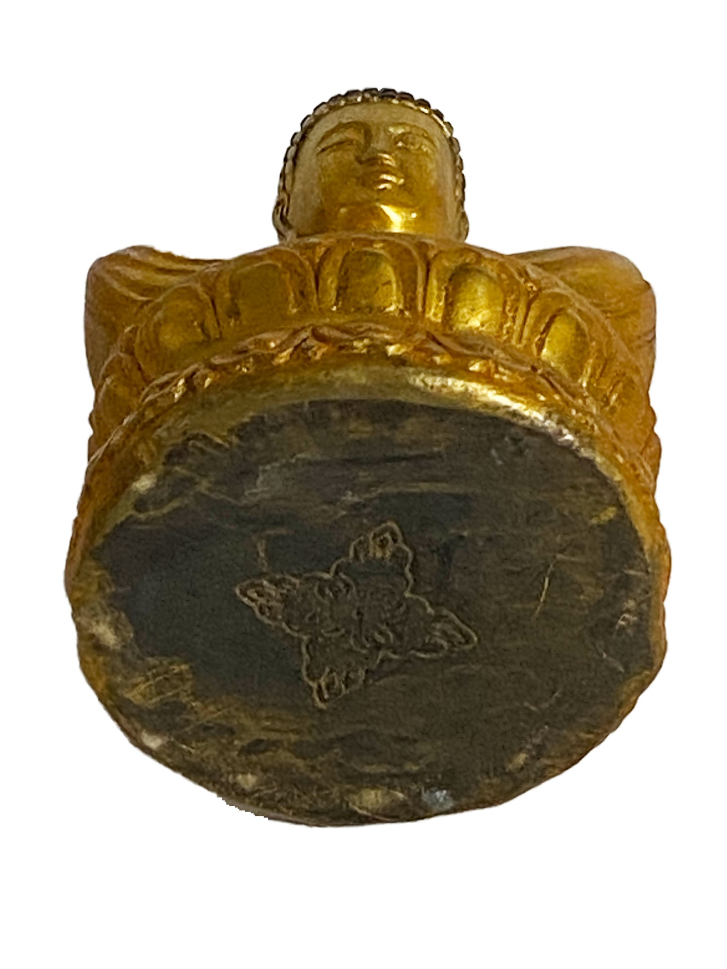 #4065 Gilt Bronze Meditating Serenity Calming Buddha 4.5" H